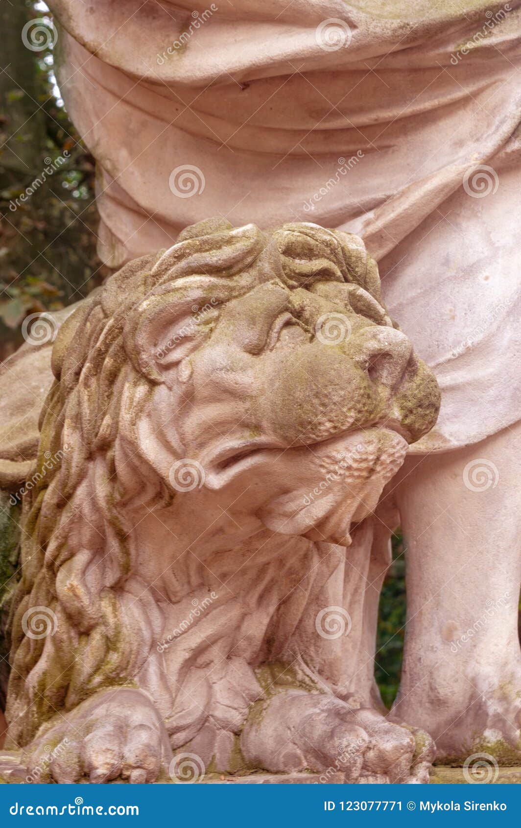 Closeup. Stone Lion Statue Decor Element Stock Image Image of artistic, closeup 123077771