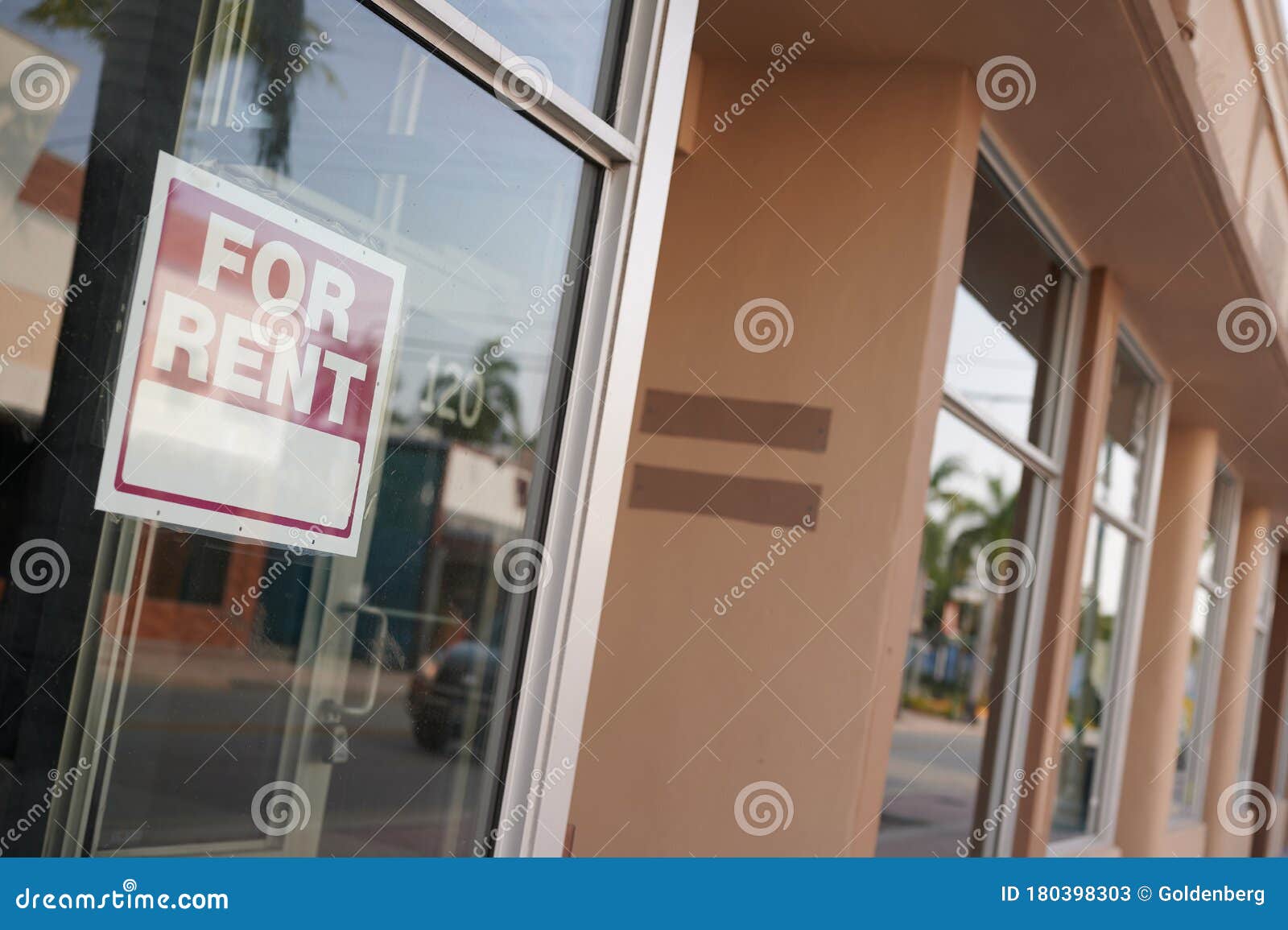 Storefront With Sign For Rent Stock Image Image of renting, window