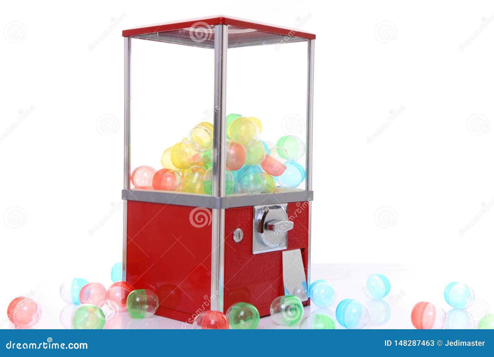 capsule toy vending machine on white background