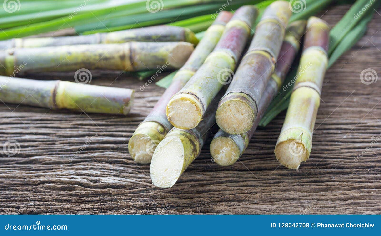 close up sugarcane on wood background close up.