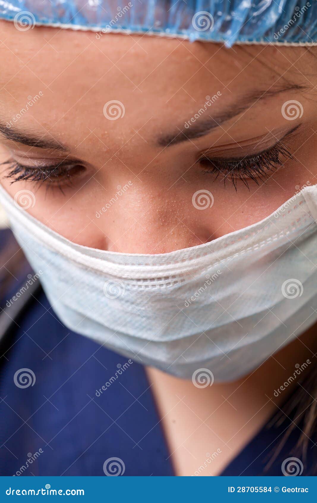 Close up of surgeons face stock photo. Image of nurse 28705584