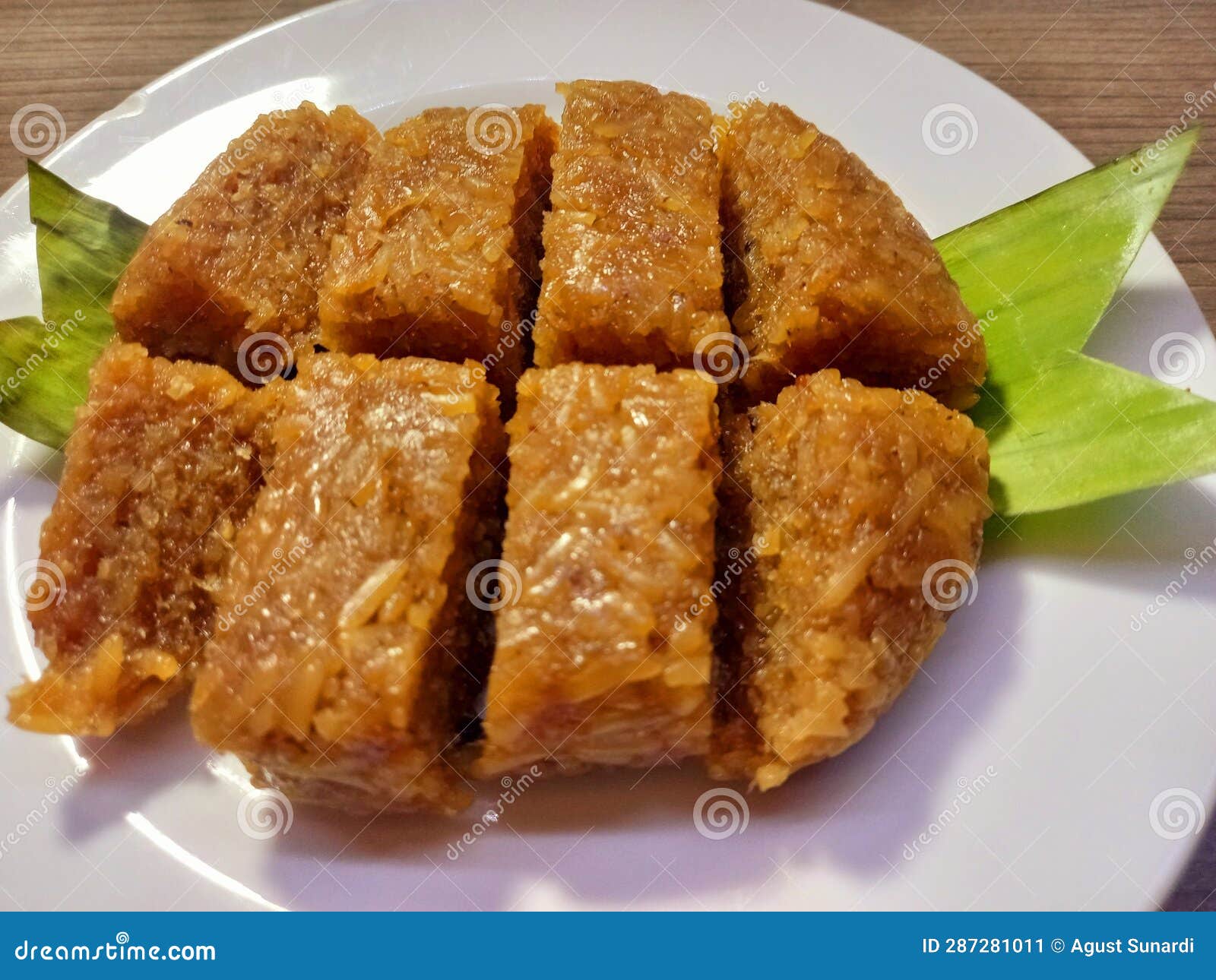 close-up of sweet sticky rice, a traditional javanese sweet-tasting food also called wajik ketan