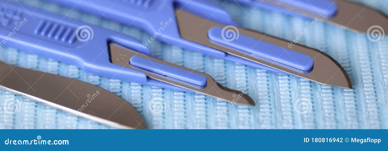 Closeup on Table are Medical Tools Scalpels Stock Photo Image of