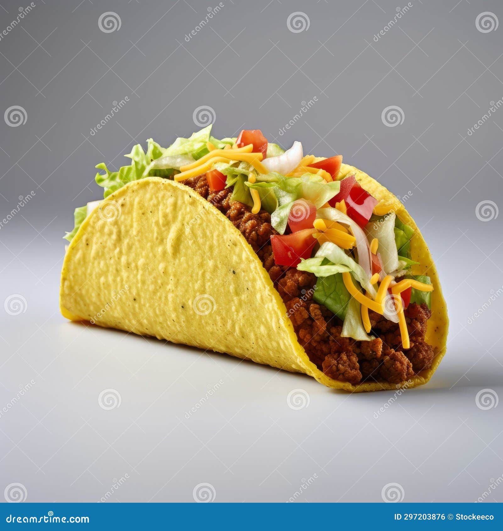 close-up taco image with softbox lighting
