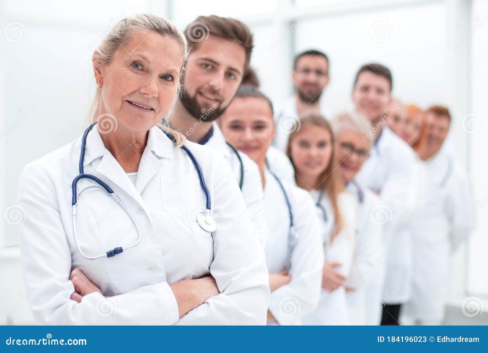 Close Up Team Of Medical Professionals Standing Together Stock Image