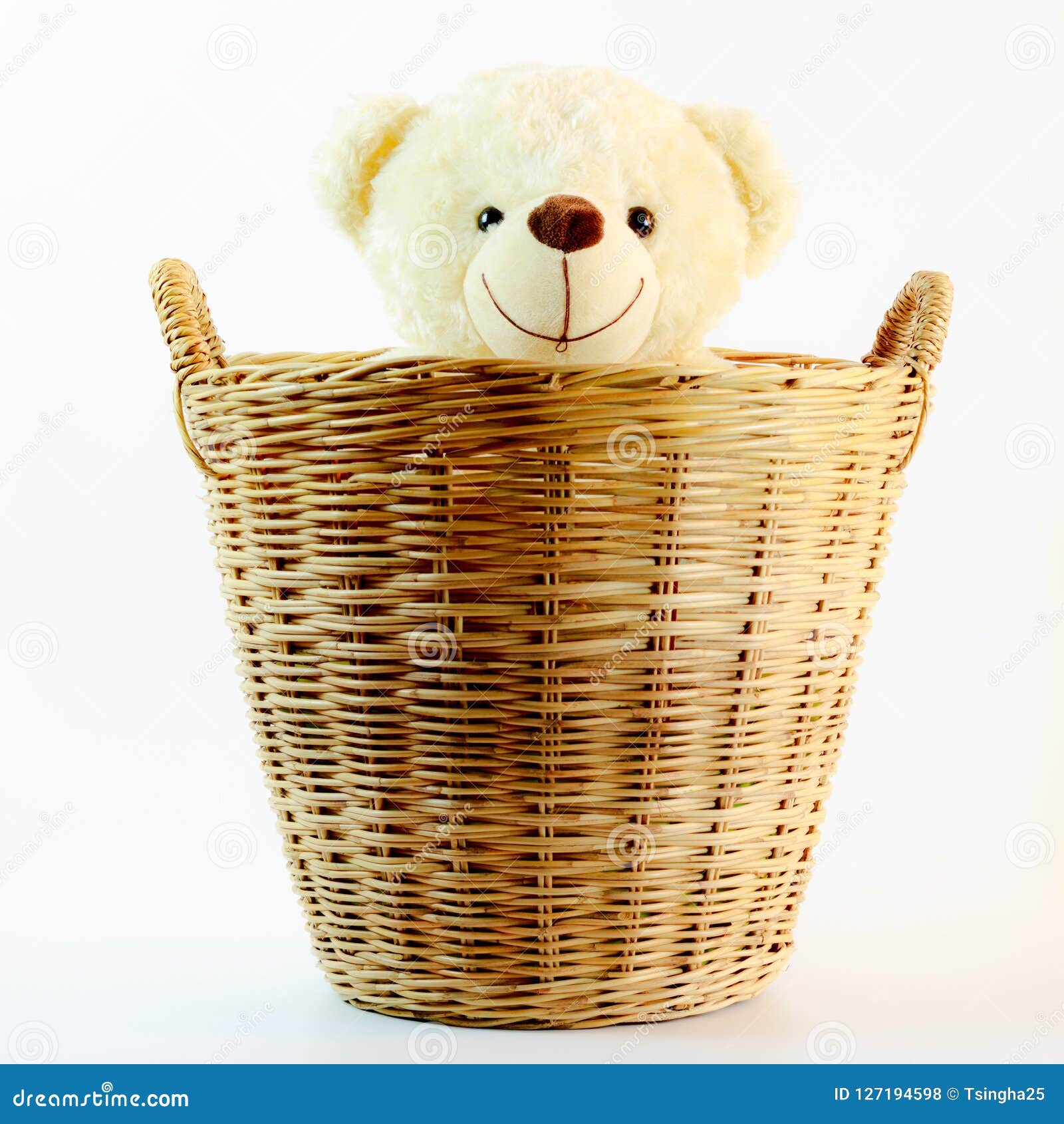 teddy bear in a basket