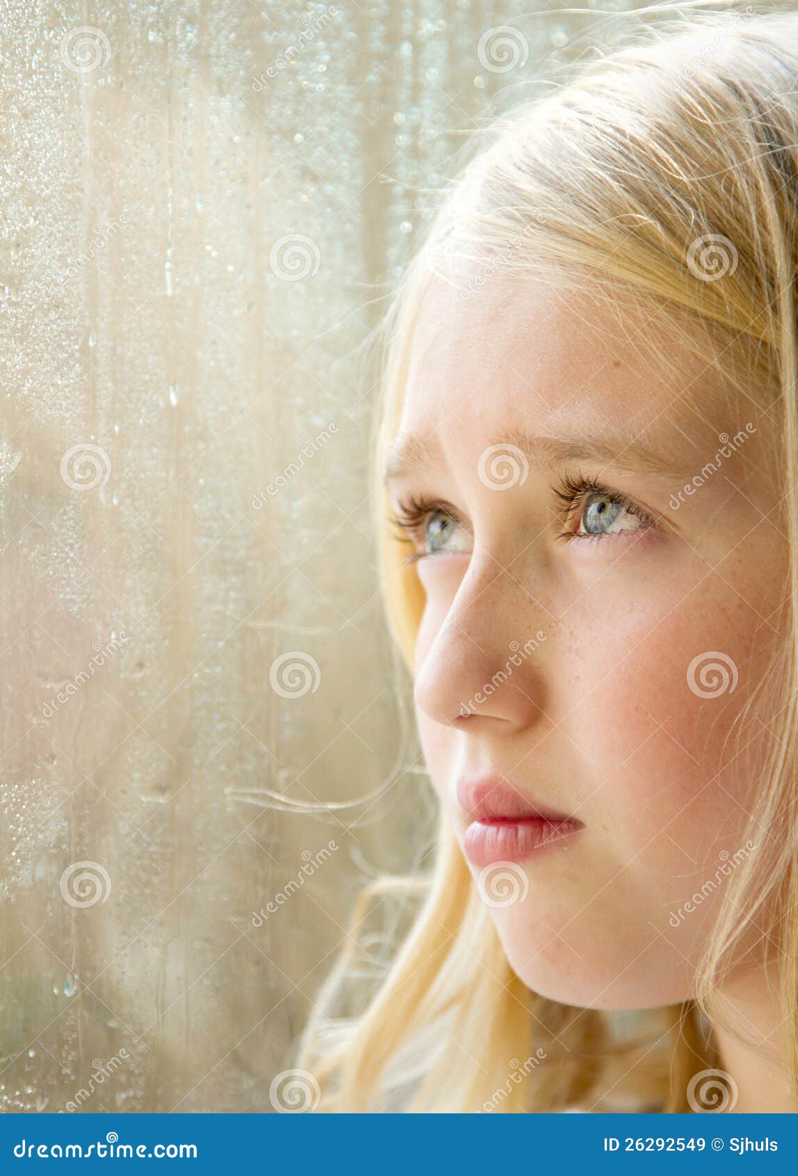 Closeup Of A Teen Looking Out A Window Stock Image Imag