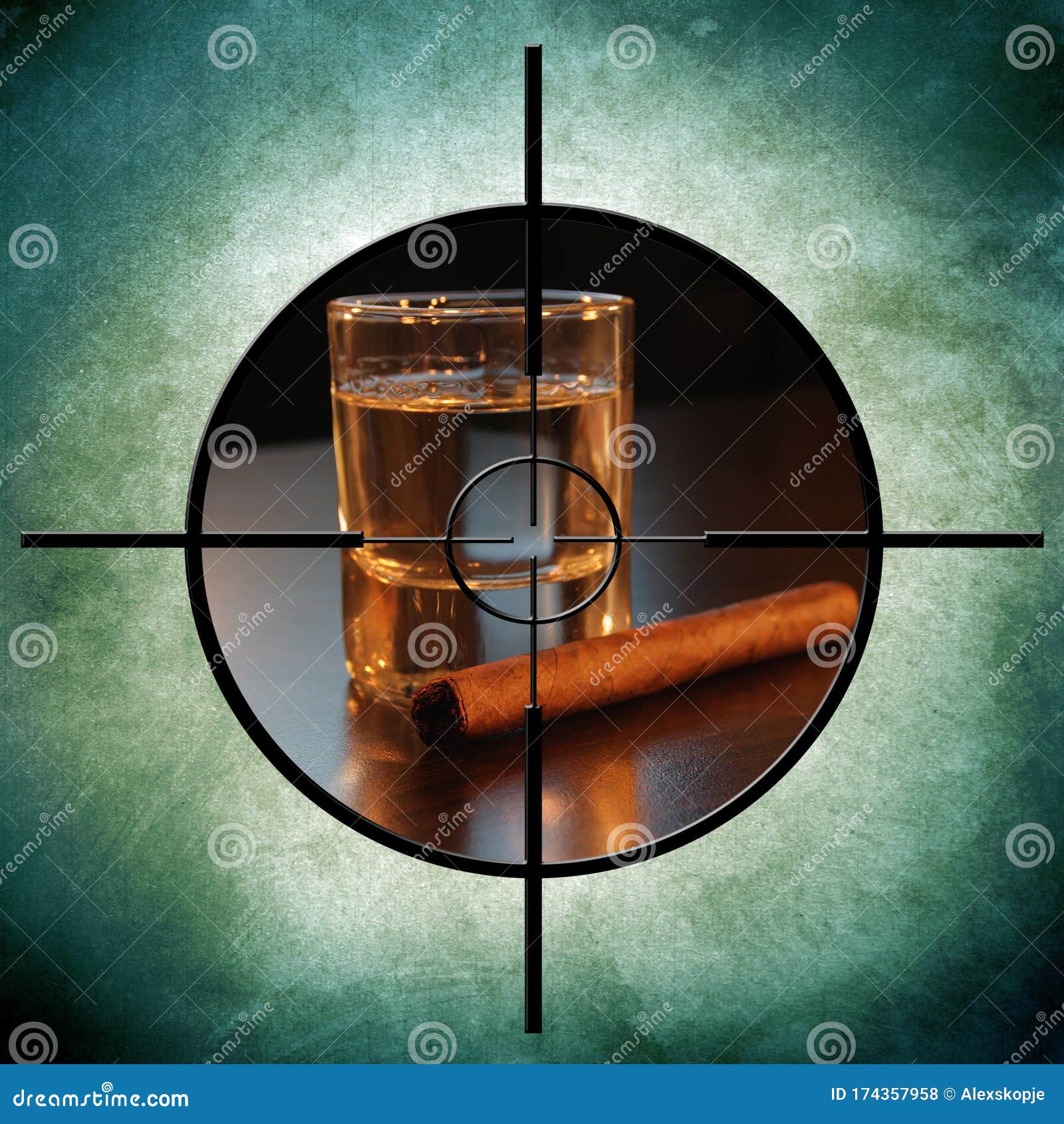 Tequila and cigar stock photo. Image of scotch, liquor 174357958
