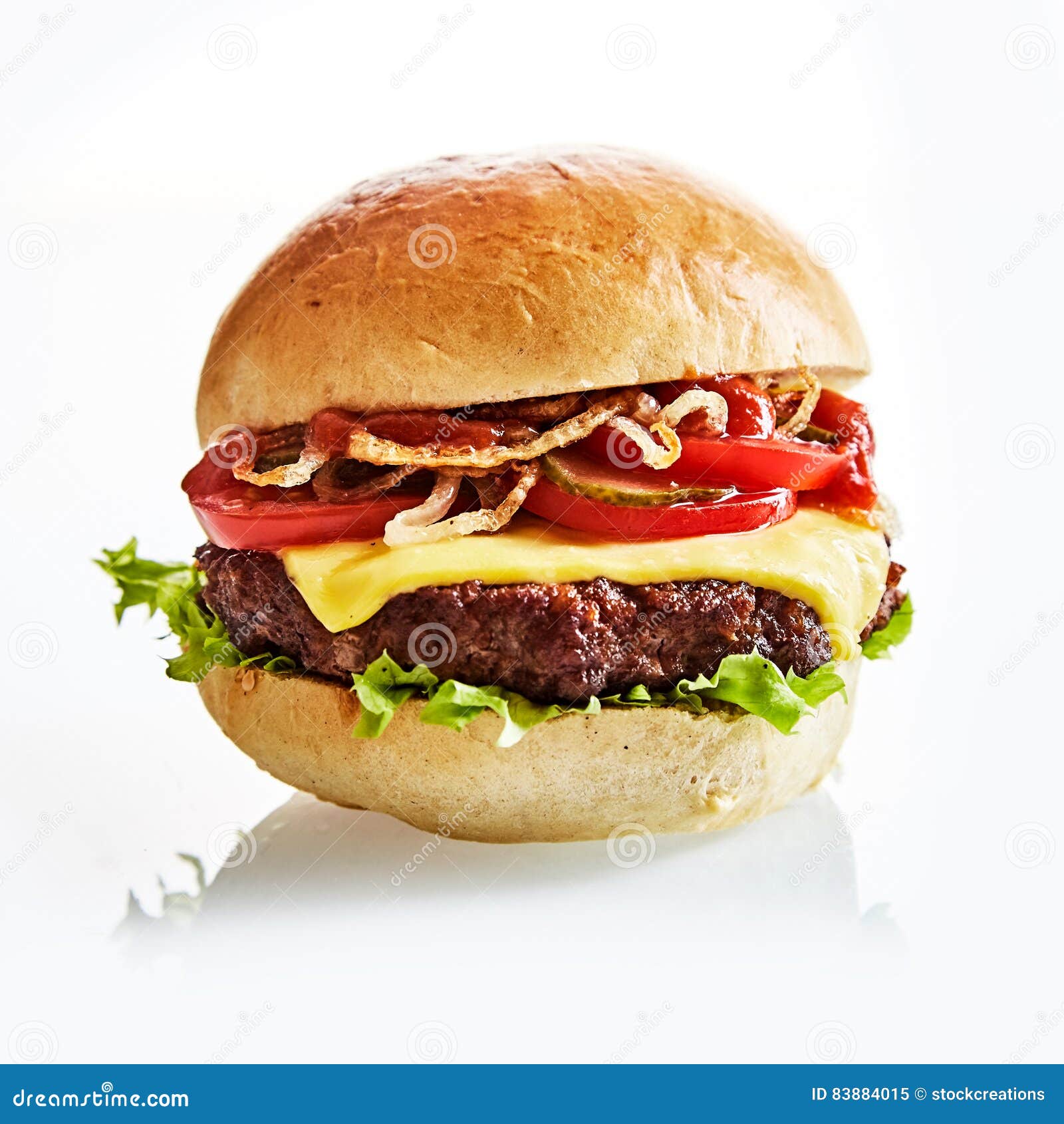 Close Up of Thick and Juicy Cheese Burger Stock Image Image of