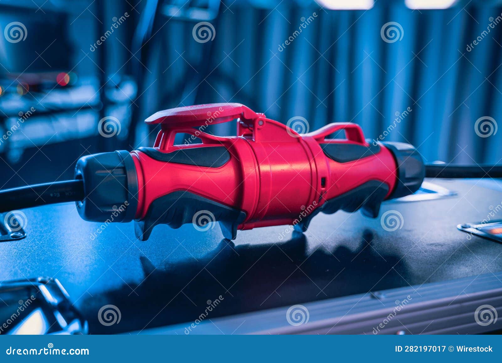 Close-up of a Three-phase Stage Power Cable. Stock Image - Image of