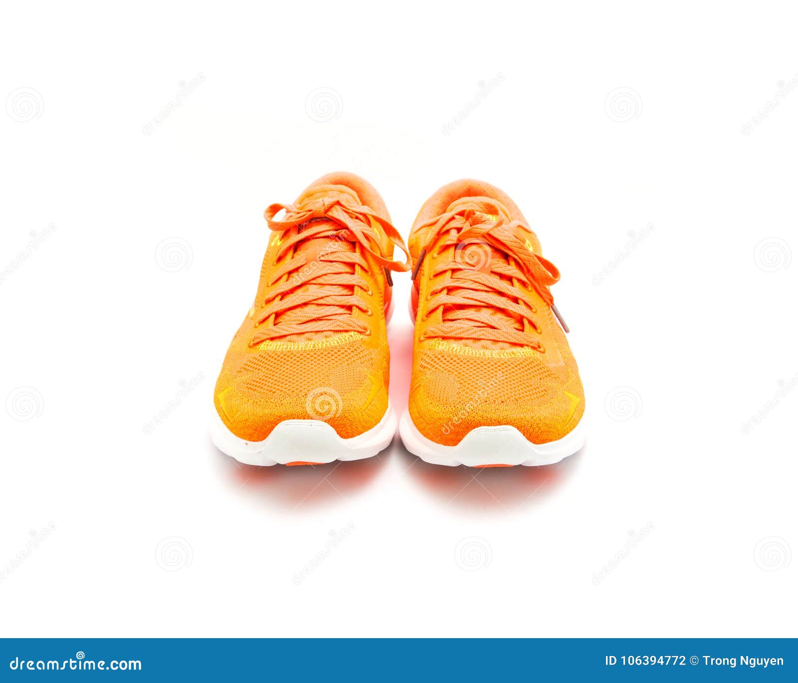 Running shoes orange stock photo. Image of health, path - 106394772