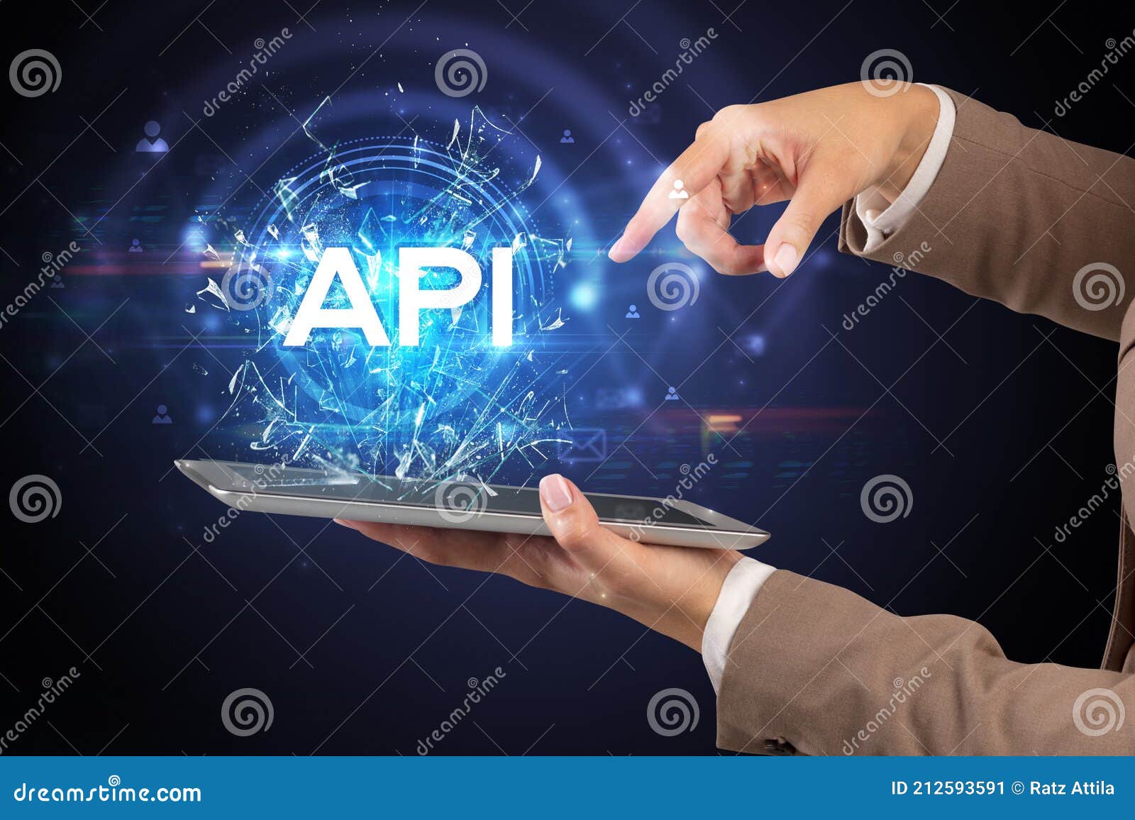 Closeup of a Touchscreen with Abbreviation. Stock Image Image of
