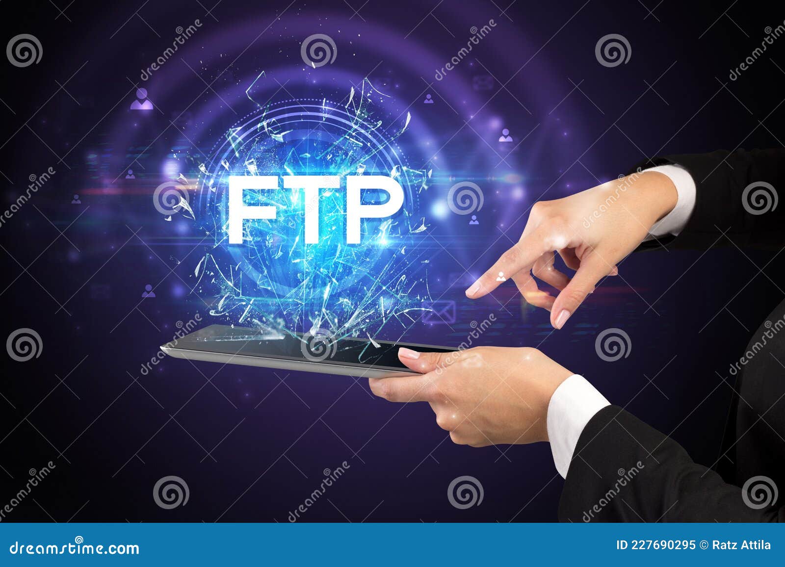 Closeup of a Touchscreen with Abbreviation. Stock Image Image of