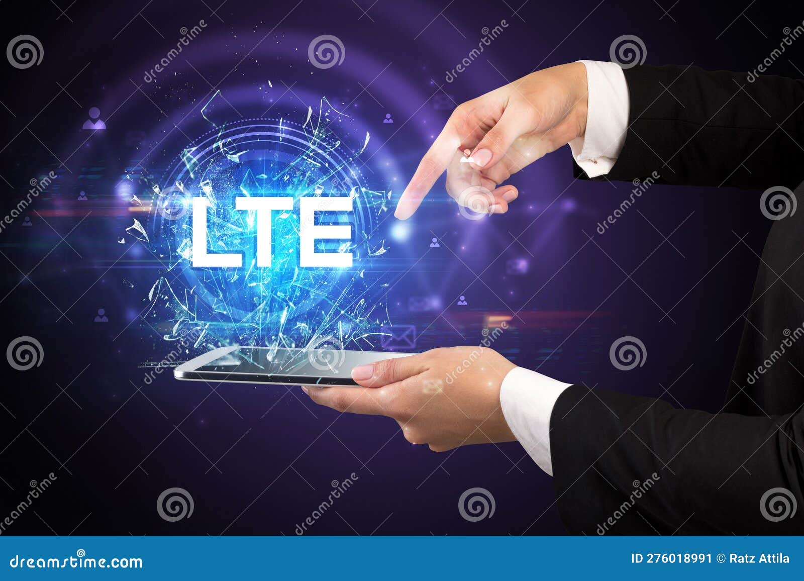 Closeup of a Touchscreen with Abbreviation. Stock Image Image of