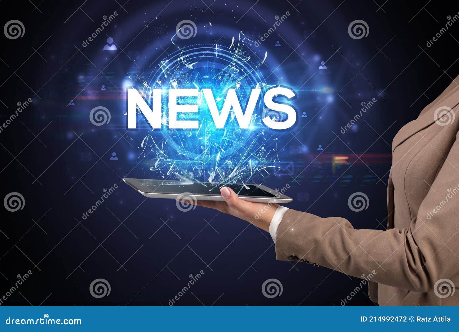 Closeup of a Touchscreen with Abbreviation. Stock Photo Image of