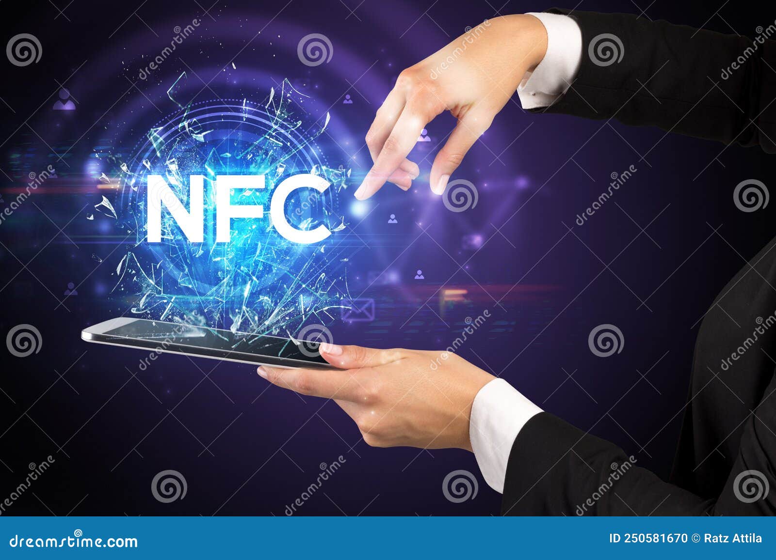 Closeup of a Touchscreen with Abbreviation. Stock Photo Image of