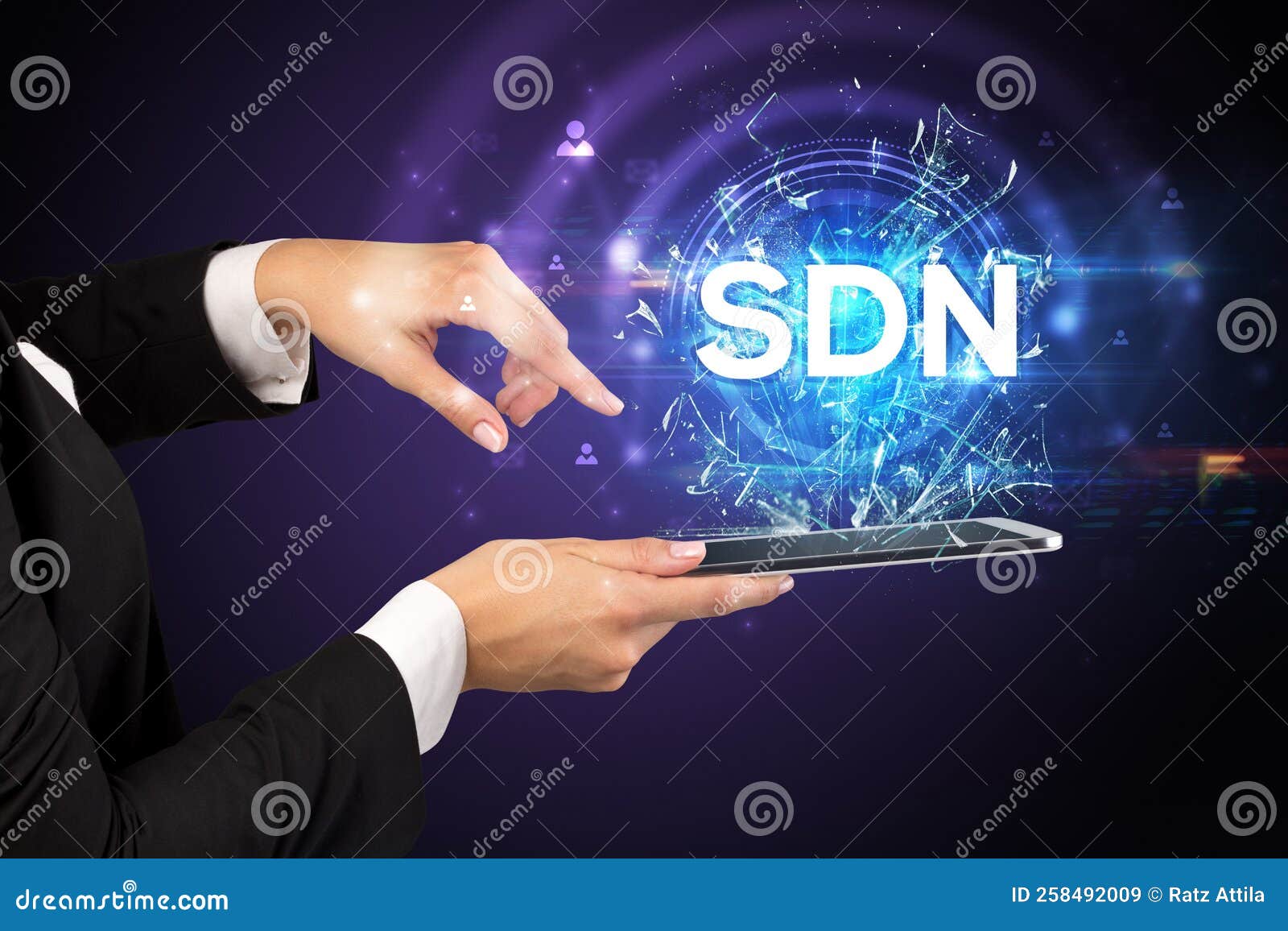 Closeup of a Touchscreen with Abbreviation. Stock Image Image of