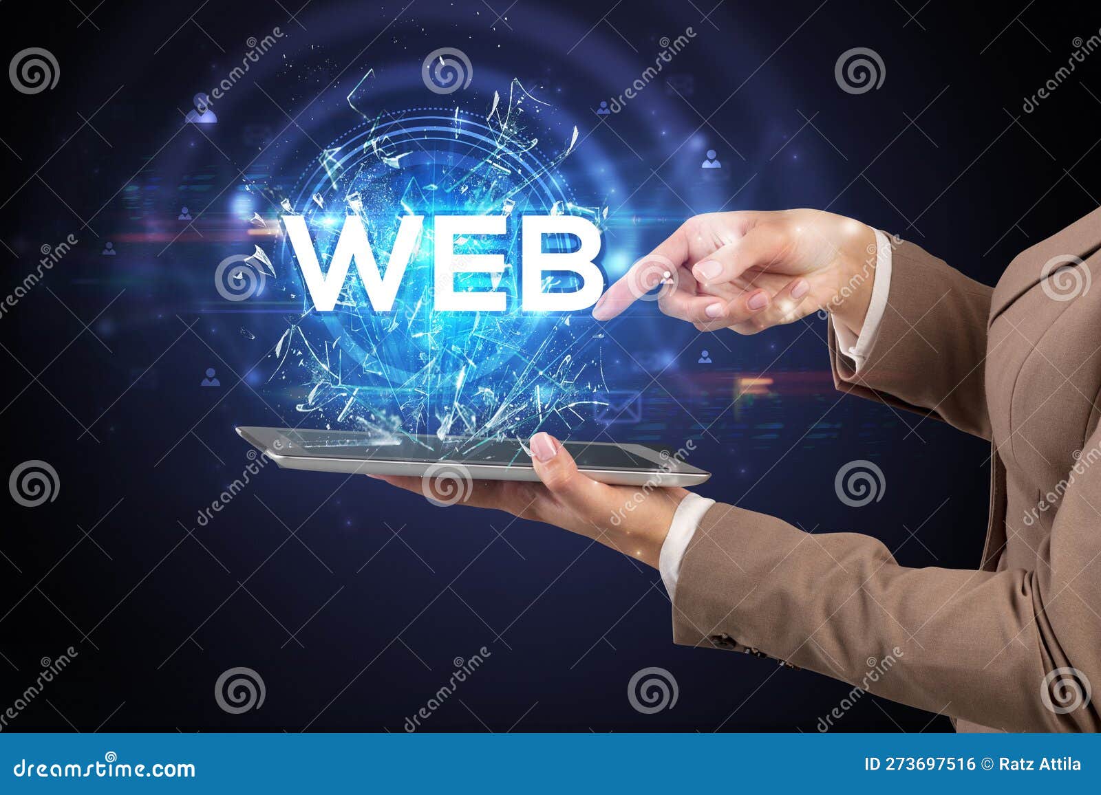 Closeup of a Touchscreen with Abbreviation. Stock Photo Image of
