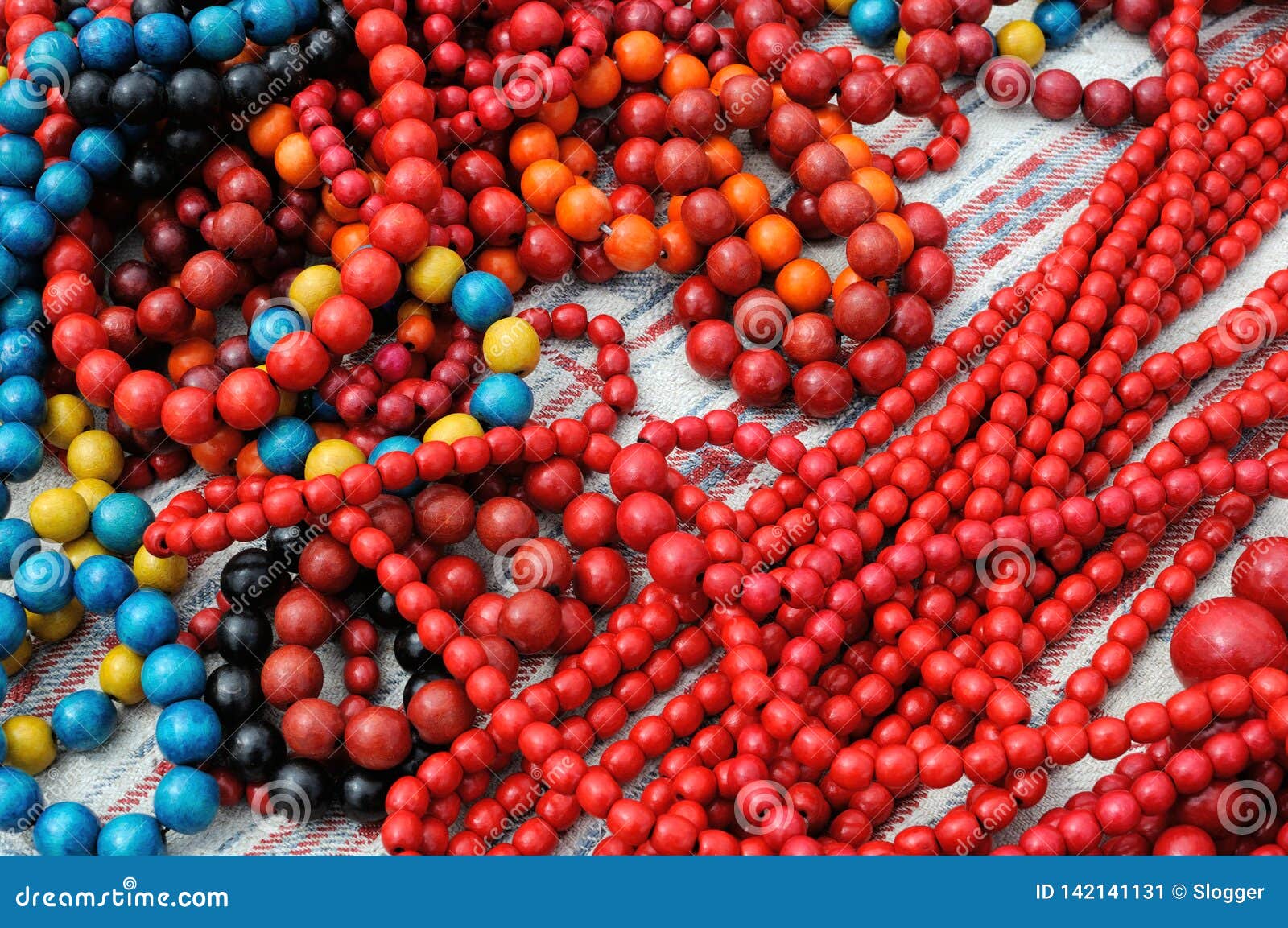 Traditional Colorful Ukrainian Wooden Beads Stock Image - Image of ...