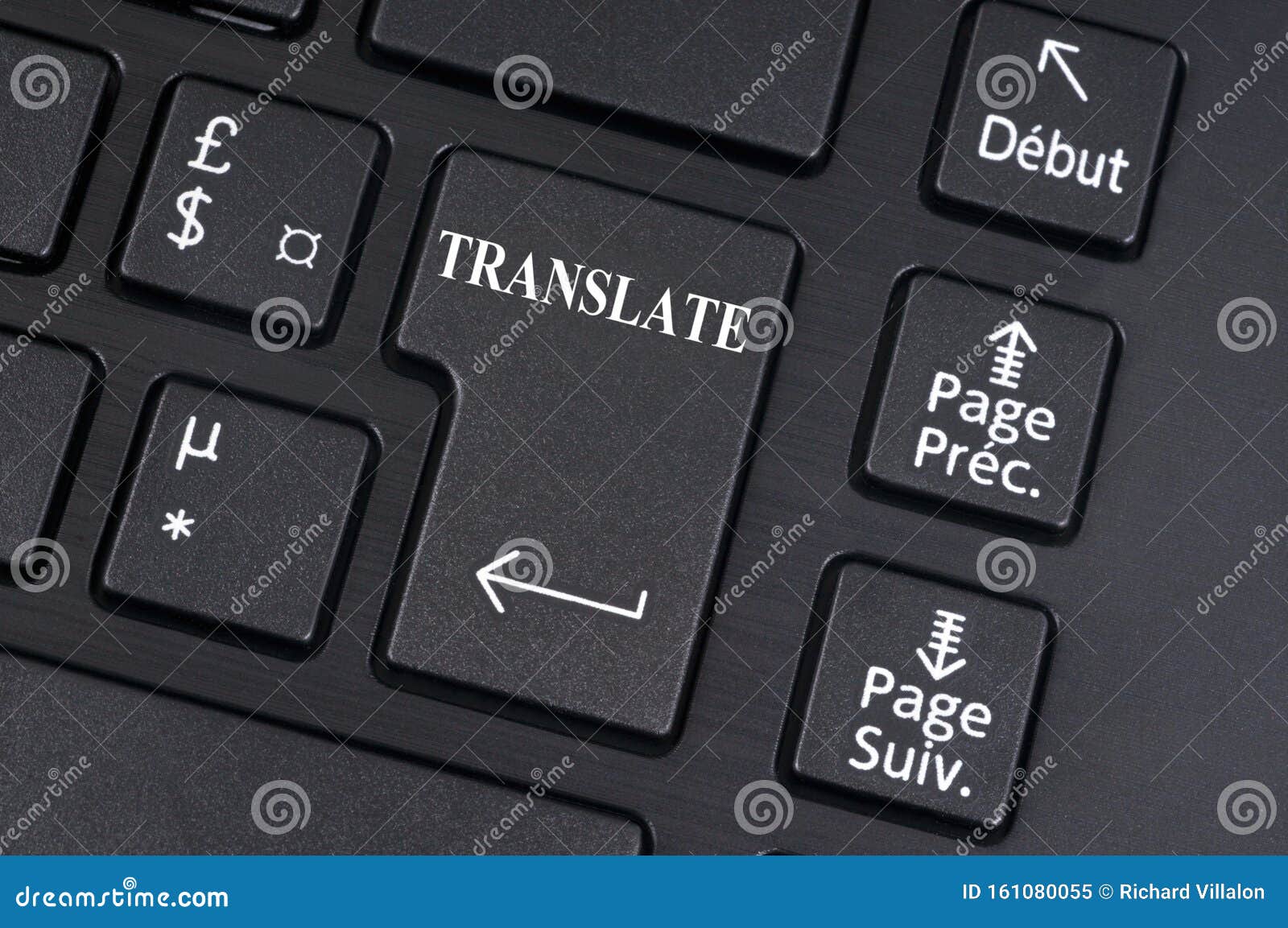 Closeup Translate Button on a Computer Keyboard Stock Image Image of