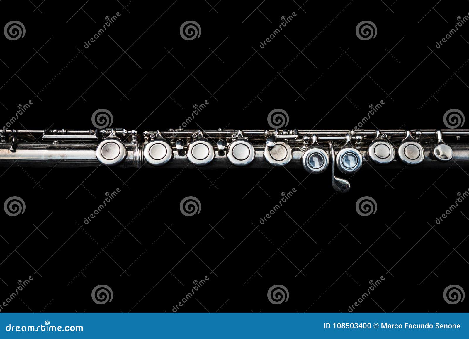 Close Up of a Transverse Flute Lying Down Stock Photo Image of