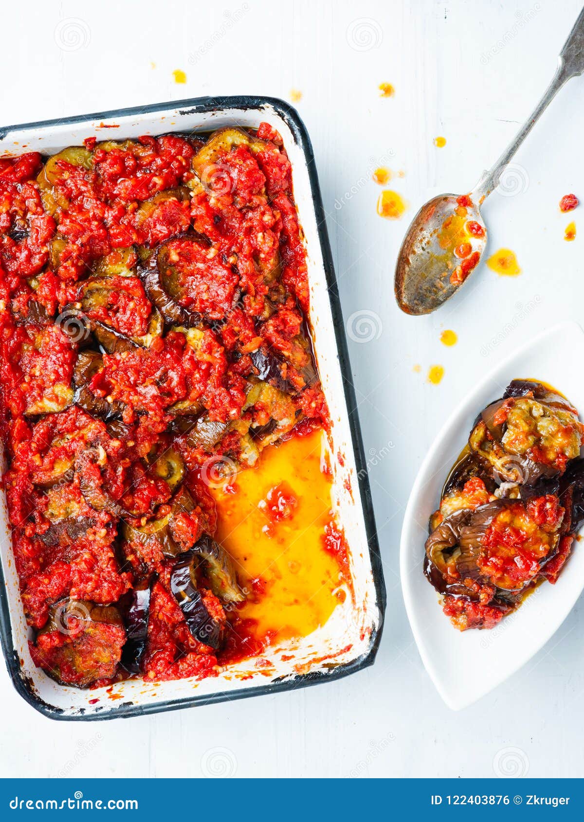 Middle Eastern Stewed Eggplant Stock Photo Image of healthy, musacaa