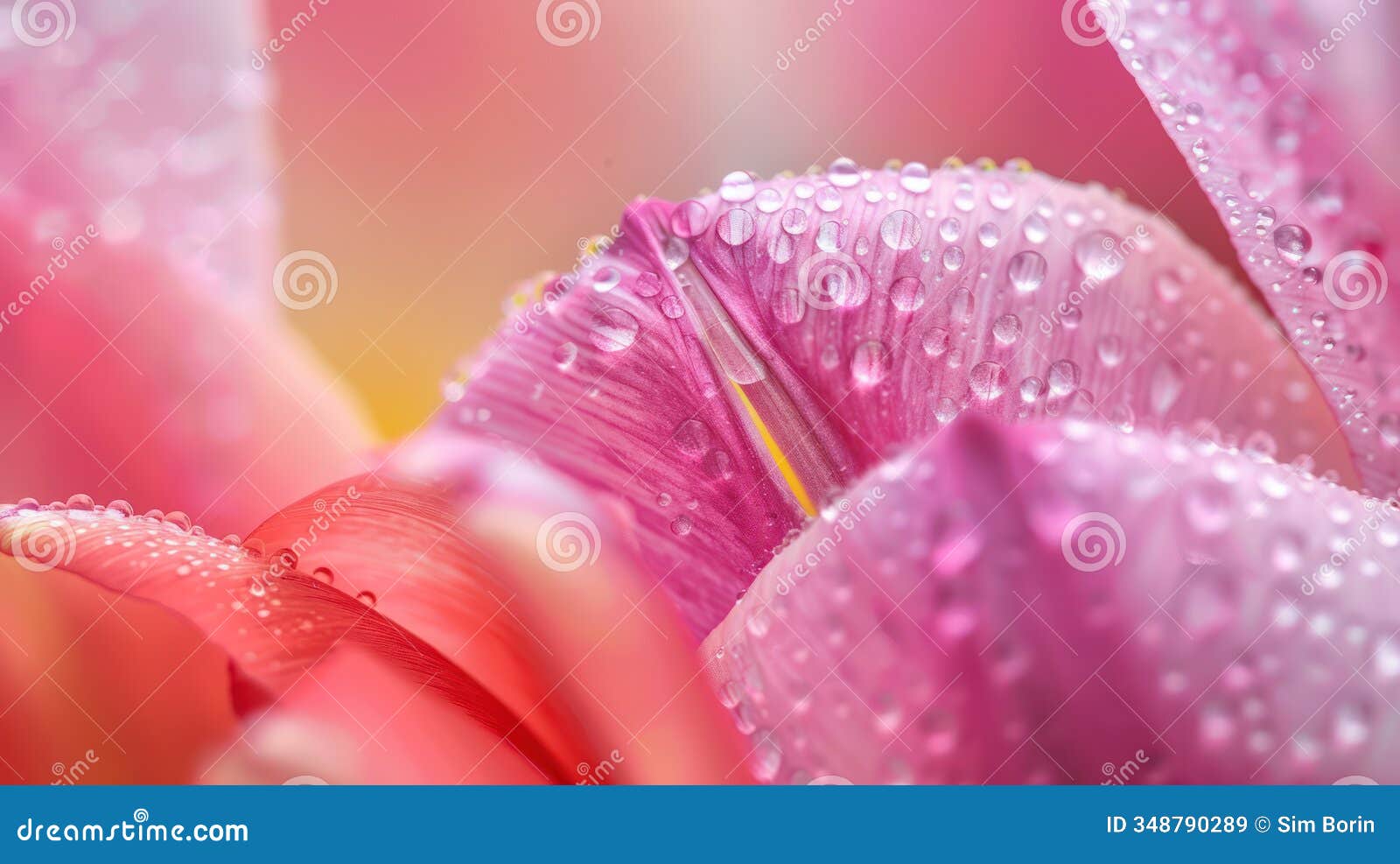 a close-up of tulip petals with raindrops on them
