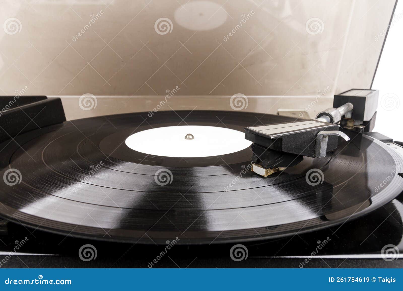 Close Up of Turntable Needle on a Vinyl Stock Image Image of black