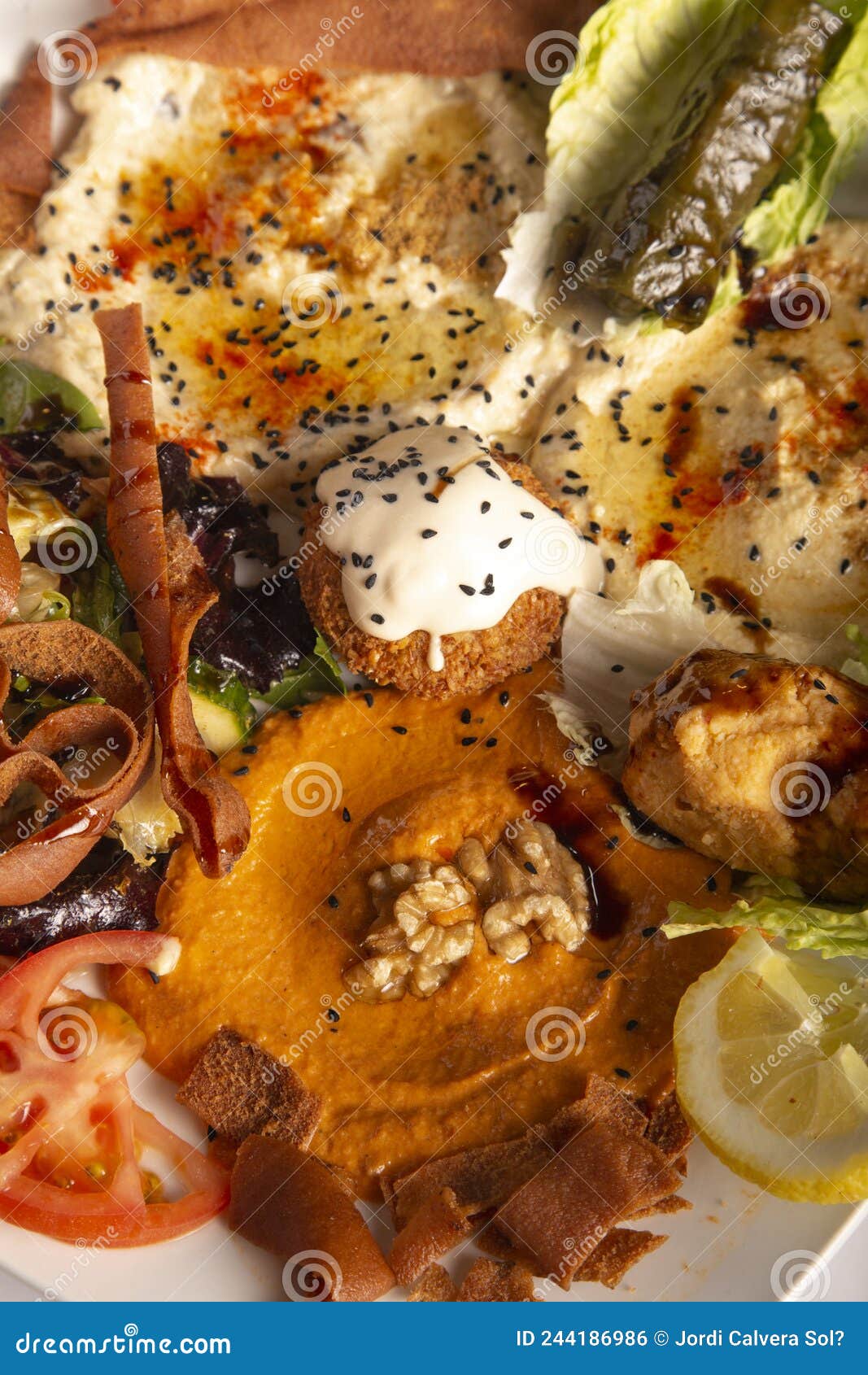 Close Up of a Typical Vegetable Dish of Lebanese Cuisine Stock Photo