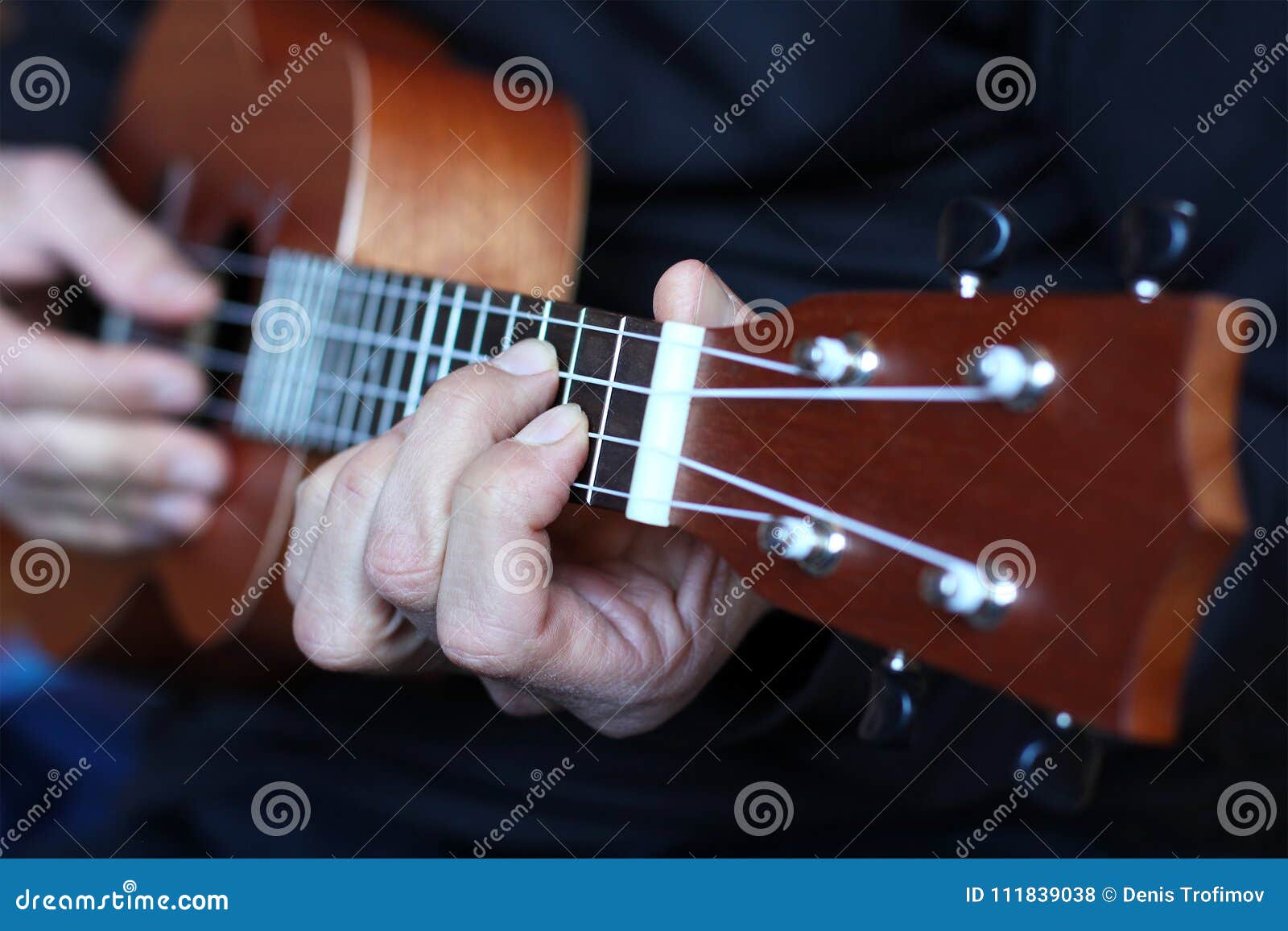Close Up Ukulele in Musician Hands Stock Photo Image of acoustic
