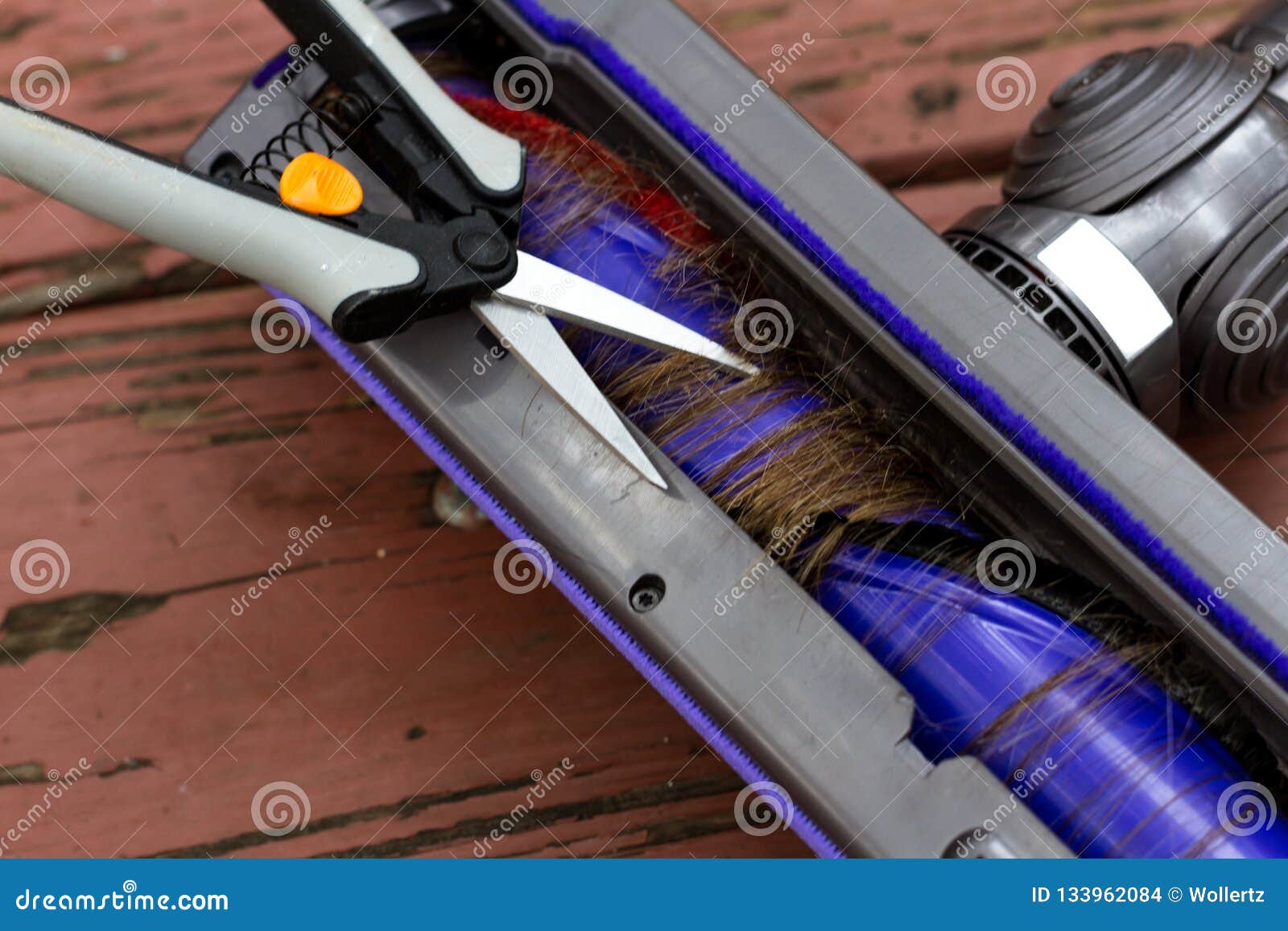 Hair tangled in a vacuum stock photo. Image of home 133962084