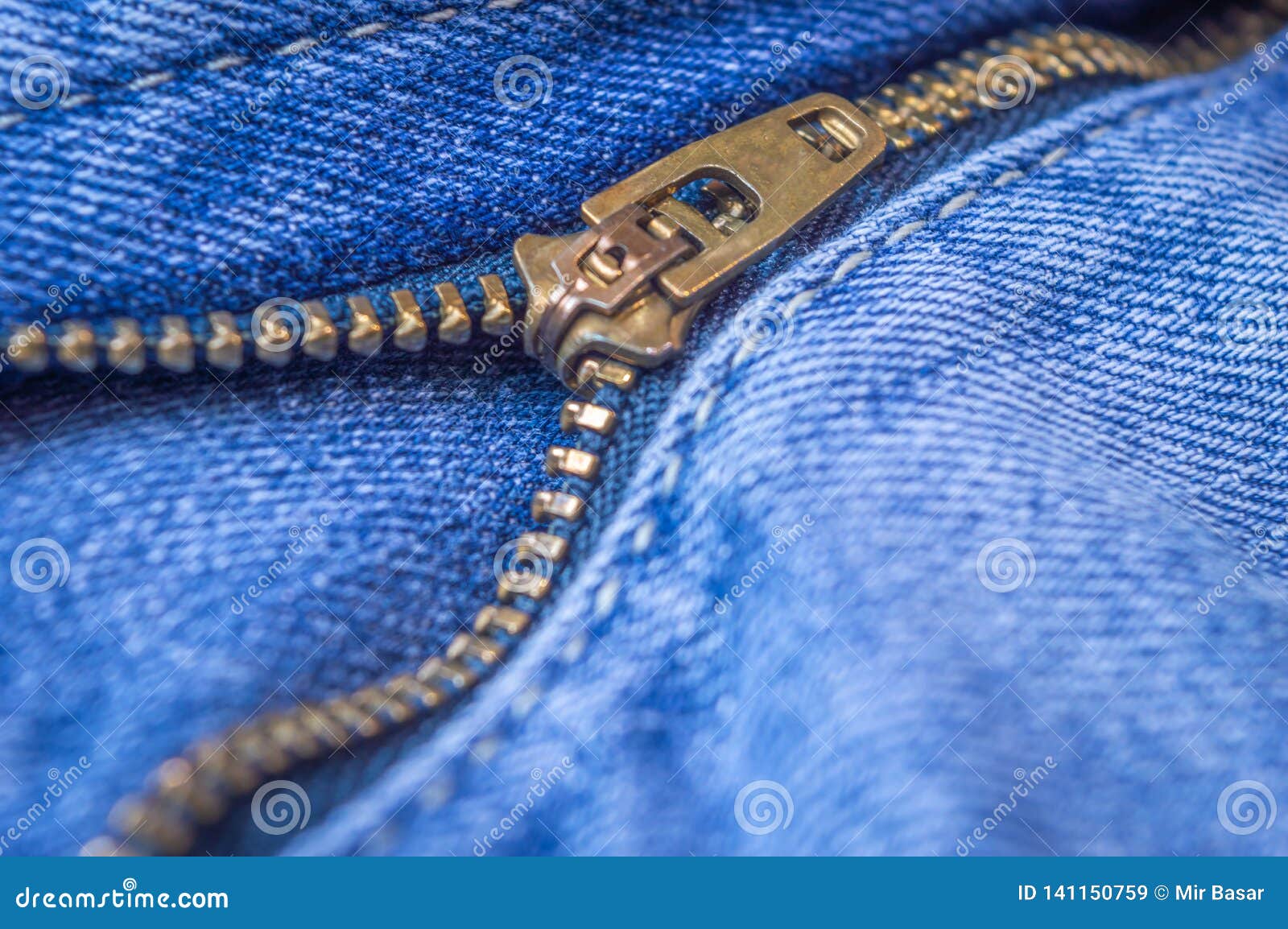 Close Up of an Unzipped Blue Jeans. Zip Lock Close Up Stock Image ...