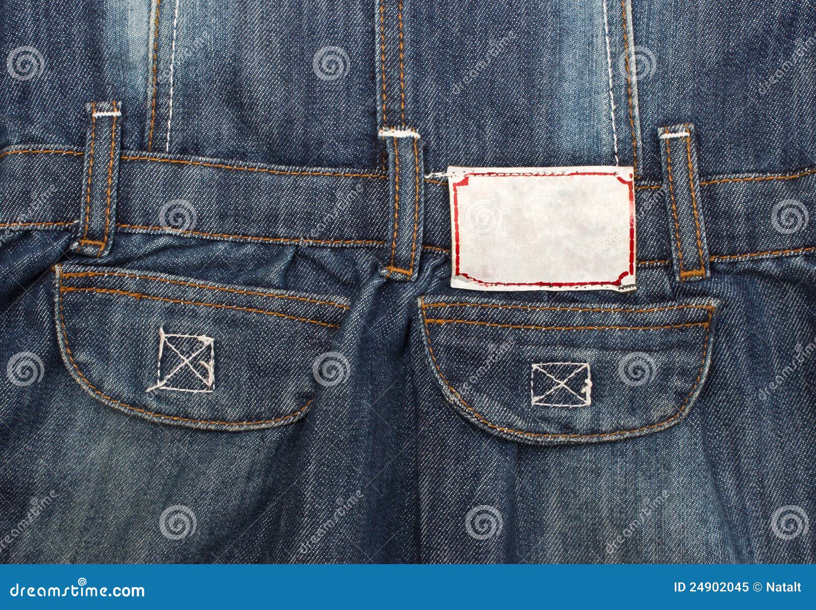 Close Up Up of Blue Jeans Pockets and Label Stock Image - Image of ...