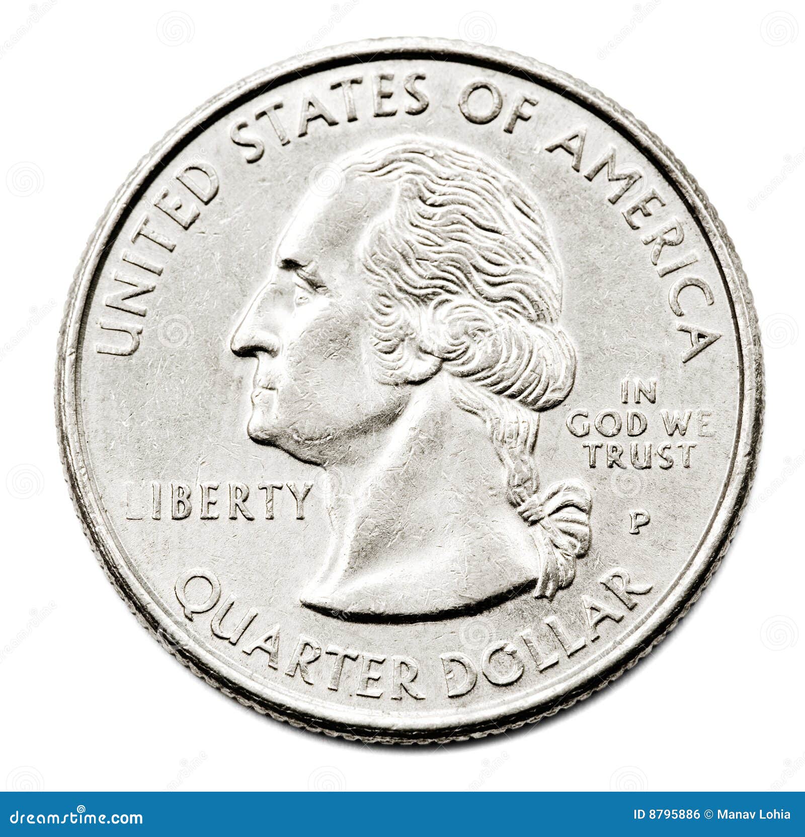 close-up of us quarter dollar