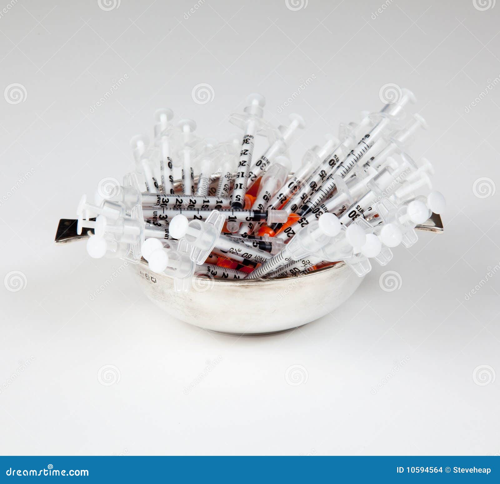 Closeup of Used Hypodermic Syringes Stock Photo Image of isolated, cold 10594564