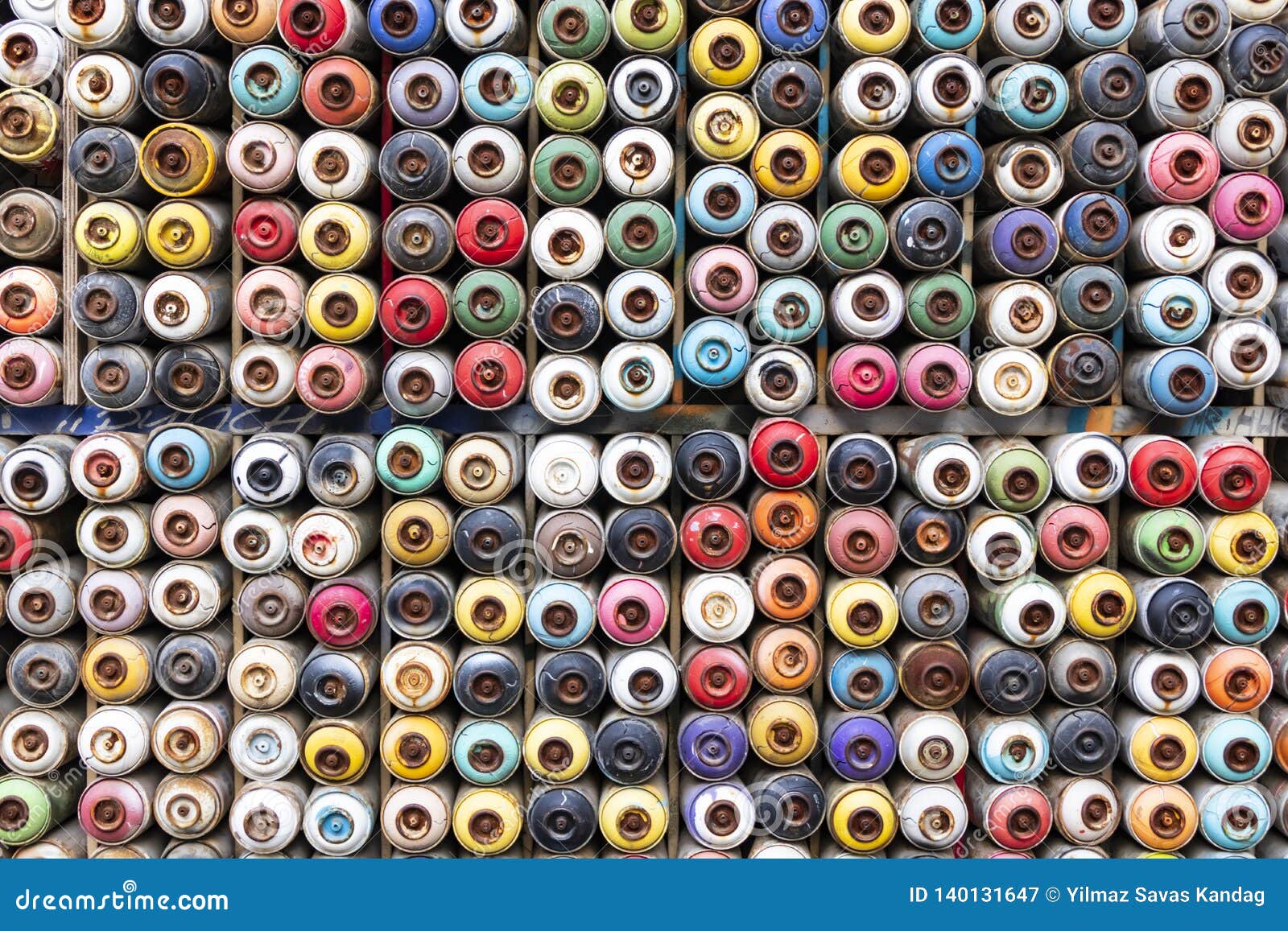 Close Up Used Spray Paint Cans Editorial Photography Image of