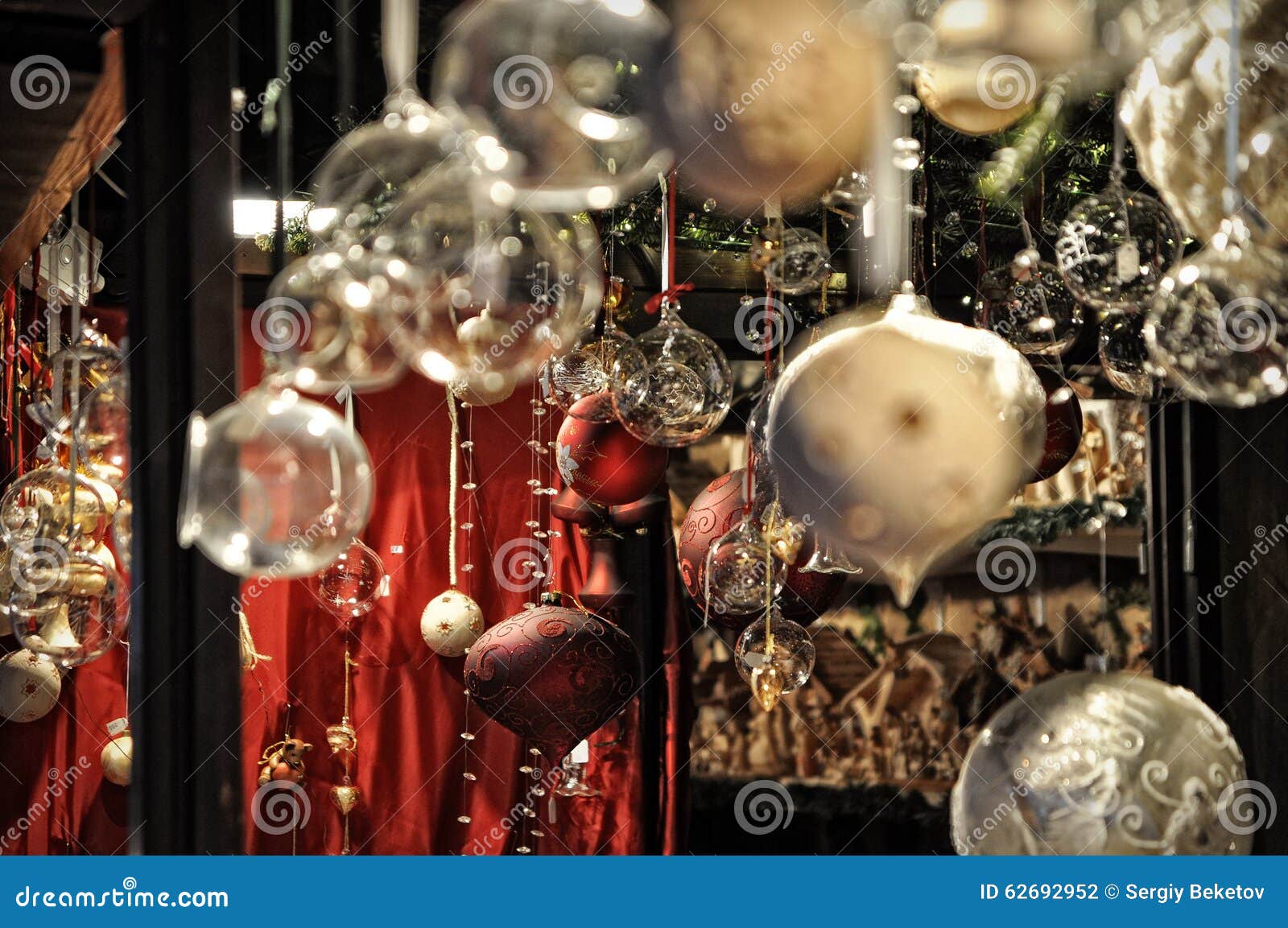 Close up Of Variety Christmas  Decorations  On Sale  At The 