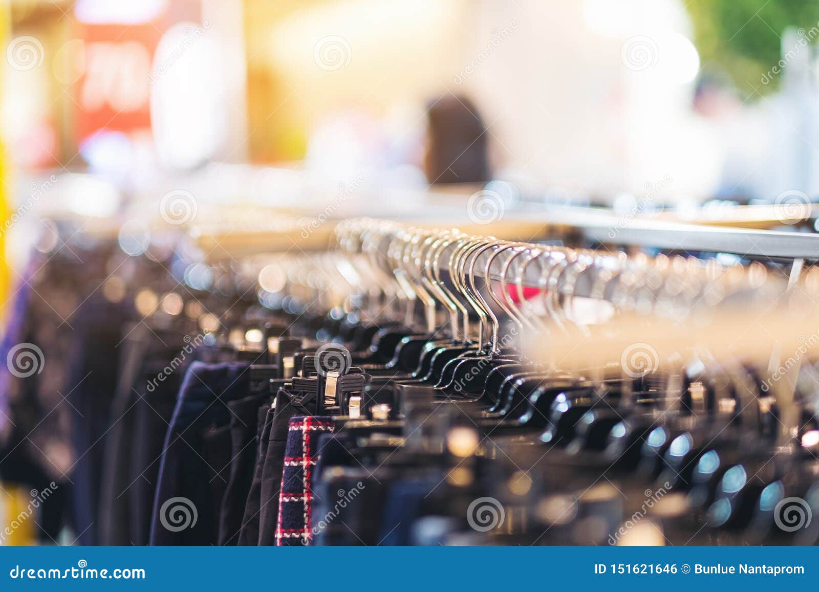 Close Up Variety of Women`s Skirts on Hangers at Fashion Clothing Store ...