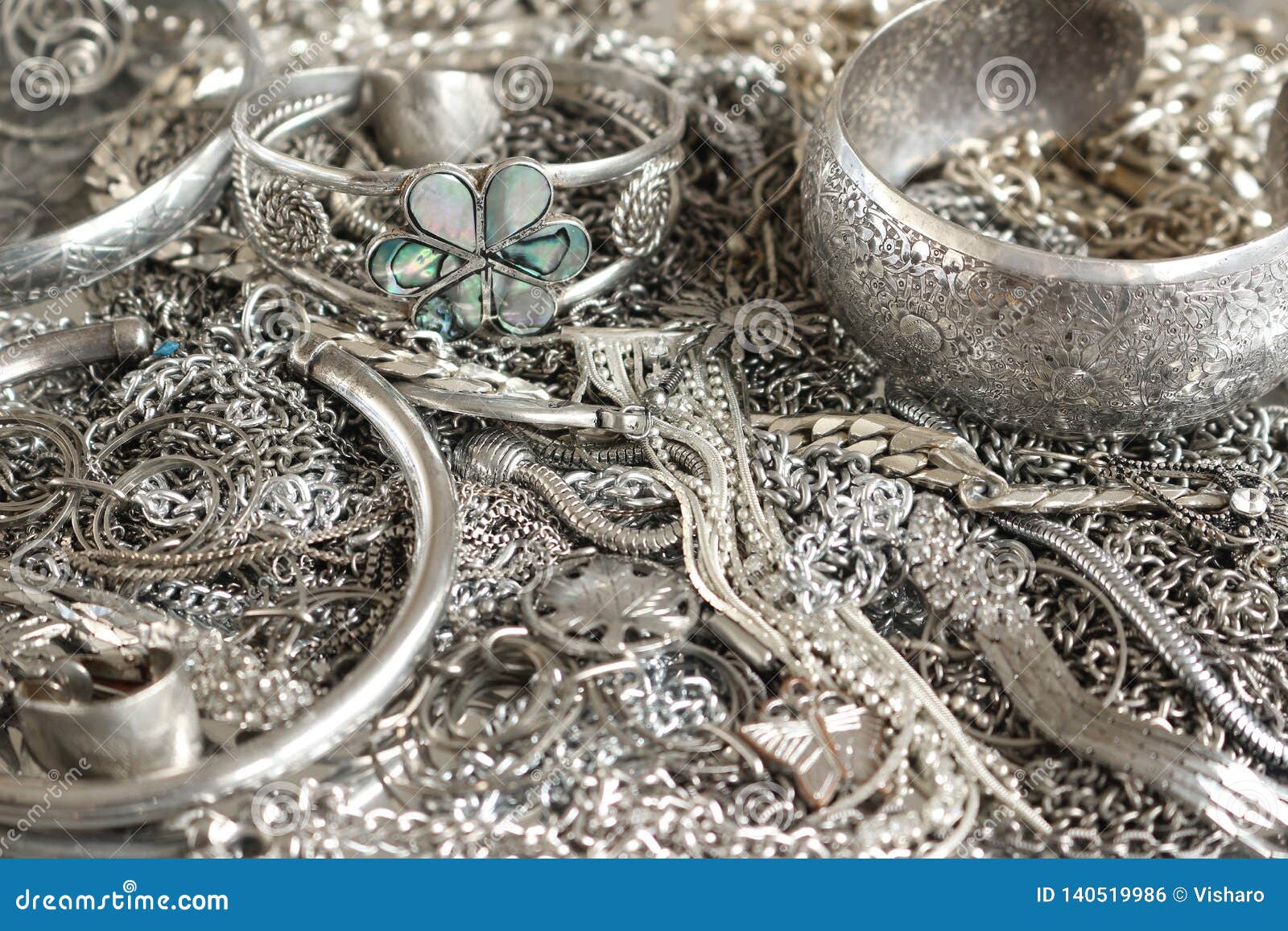 Silver jewelry stock photo. Image of design, items, retro - 140519986