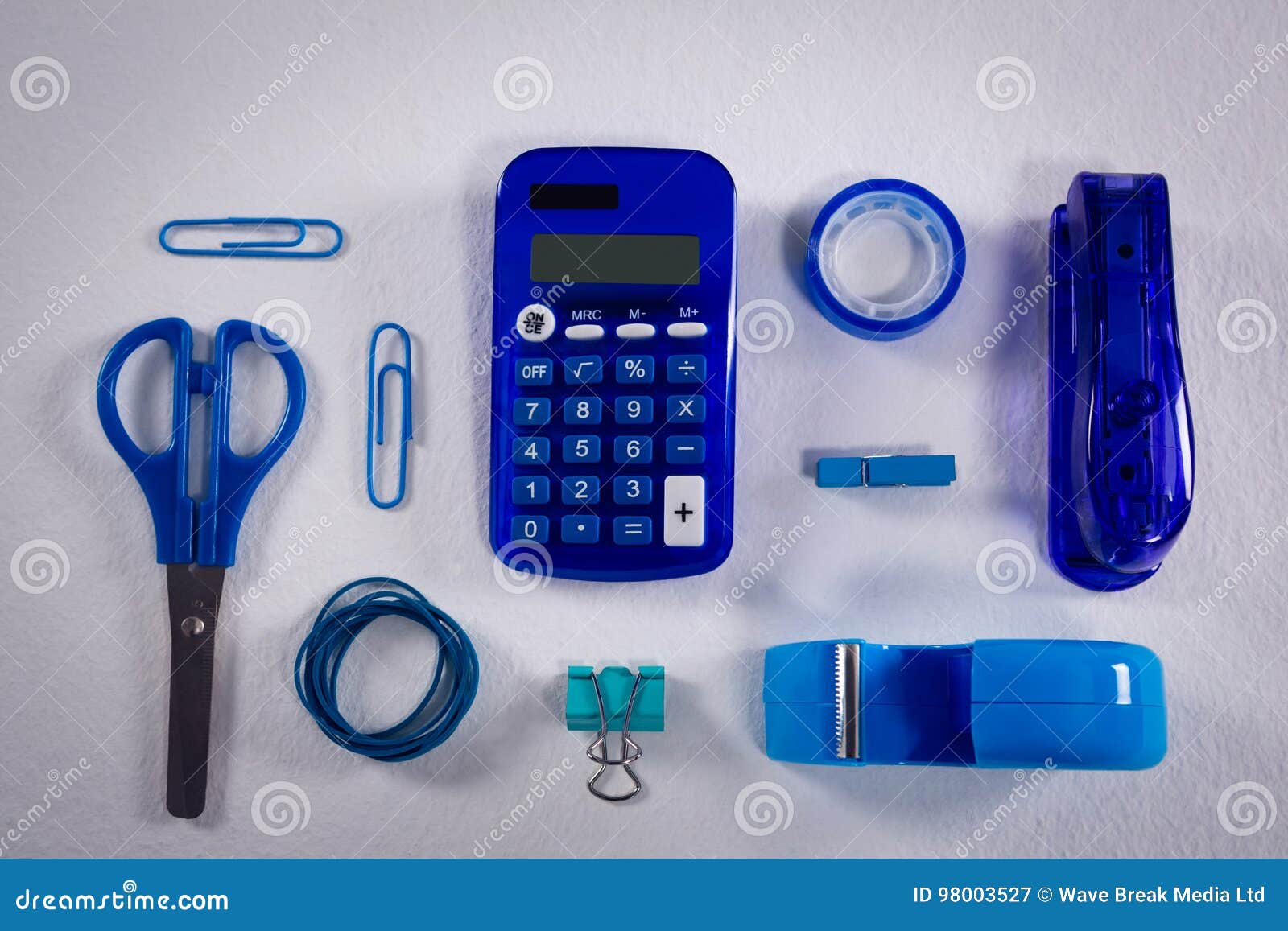 Various Stationery on White Background Stock Image Image of choice