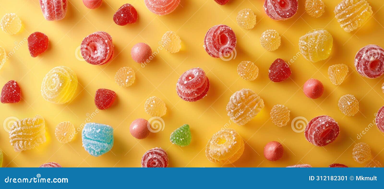 close up of a vibrant candy wall