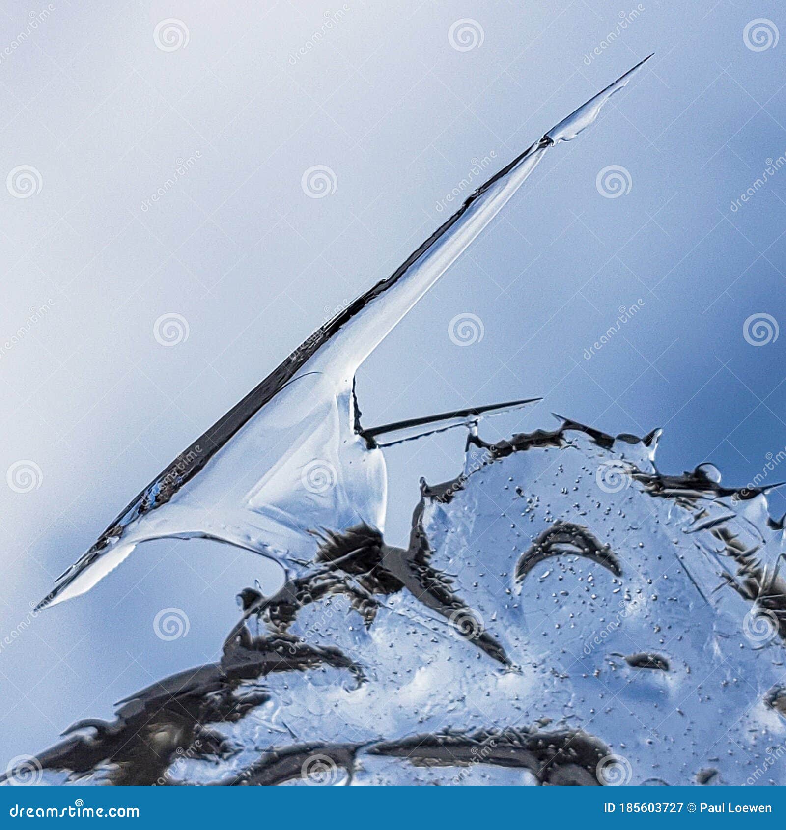 close up view of clear ice. abstract.