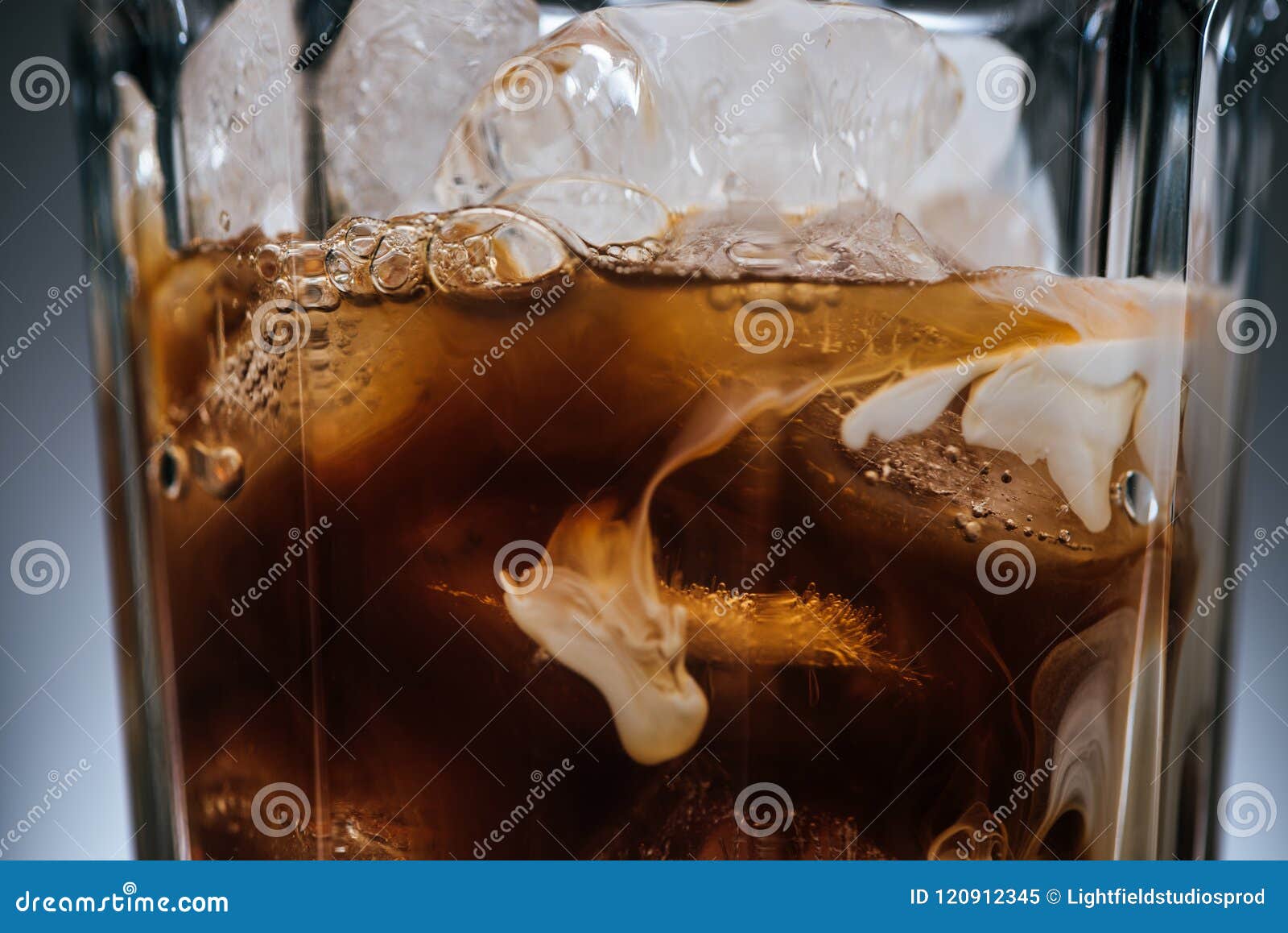 Close Up View of Cold Brewed Coffee with Ice Cubes Stock Image Image