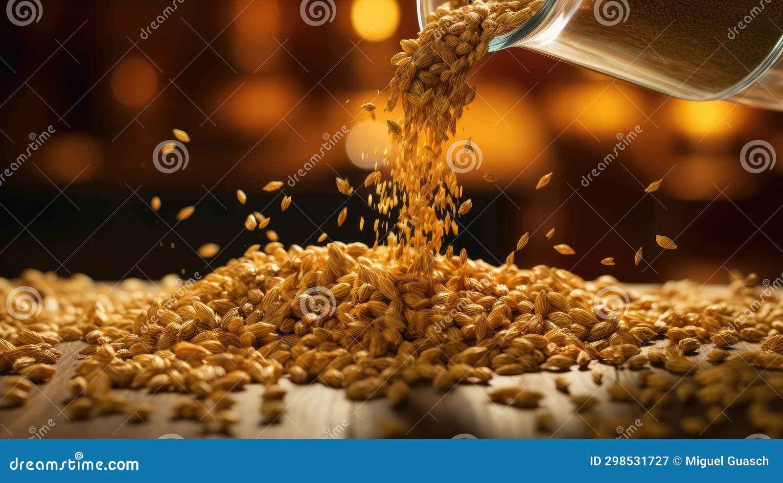 Close Up View of Malt Grains for Beer Stock Illustration Illustration