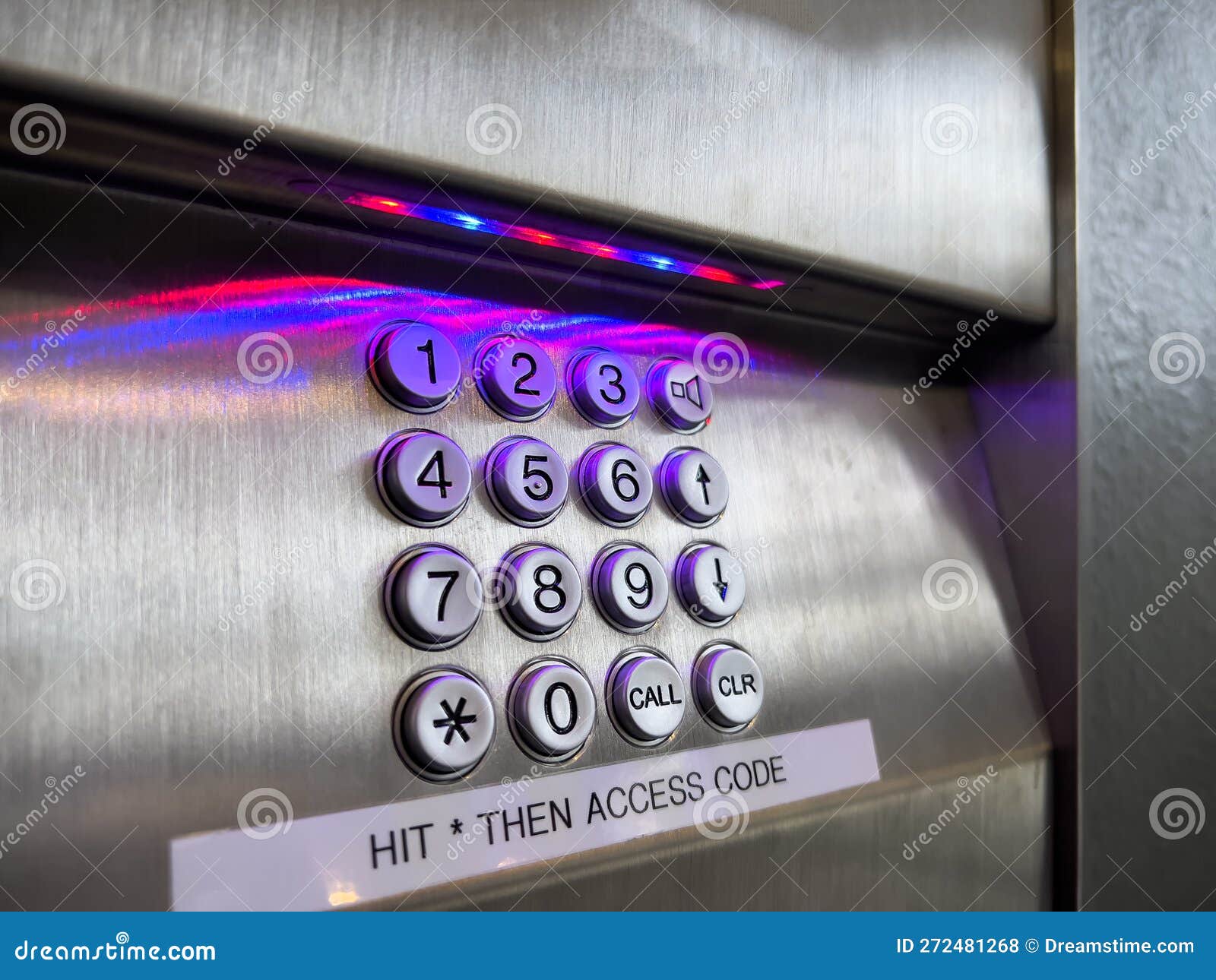 Close Up View of a Number Pin Pad for Inputting an Access Code for a