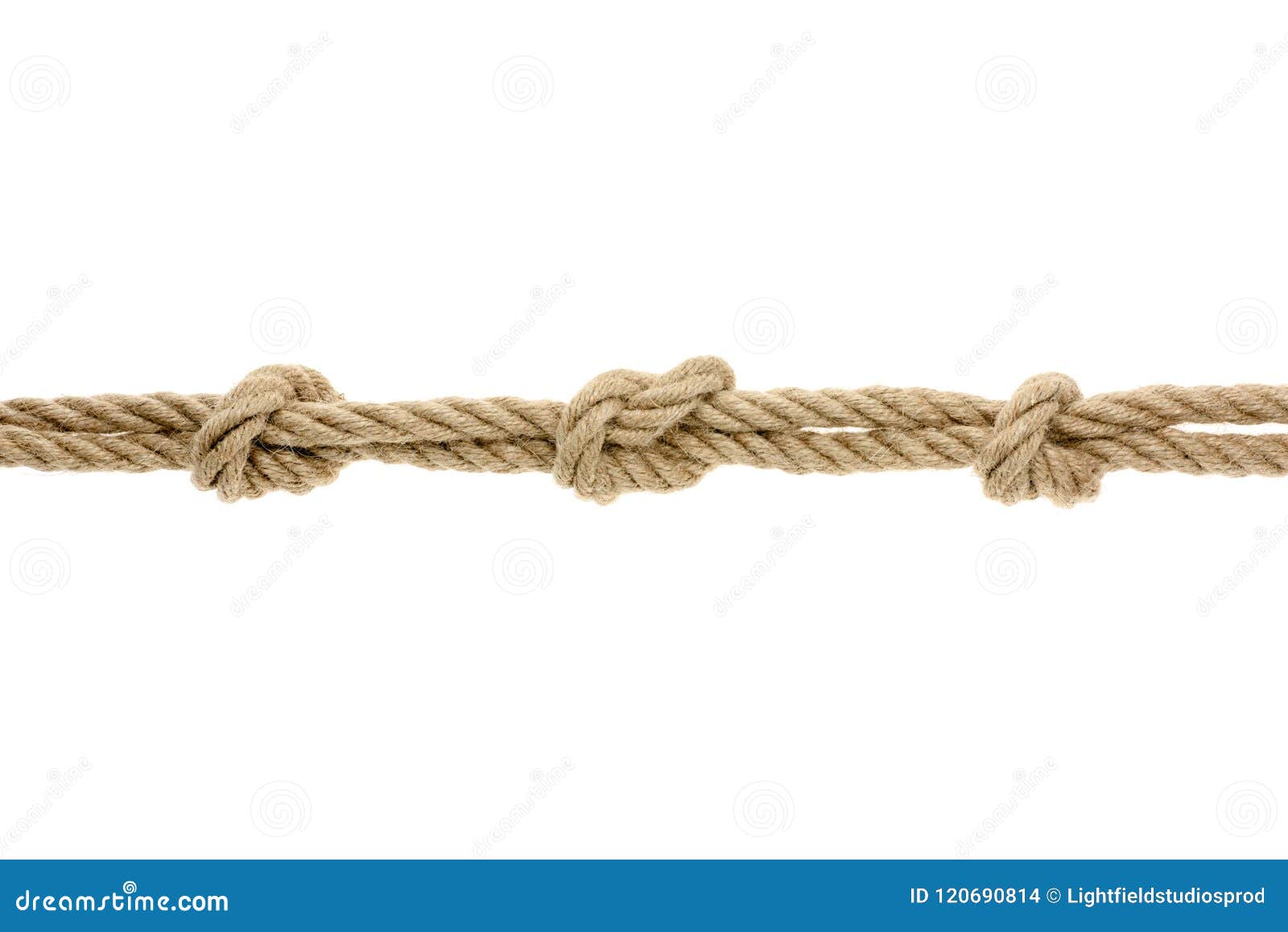 Close Up View Of Rope With Knots Stock Photo Image Of Material Space