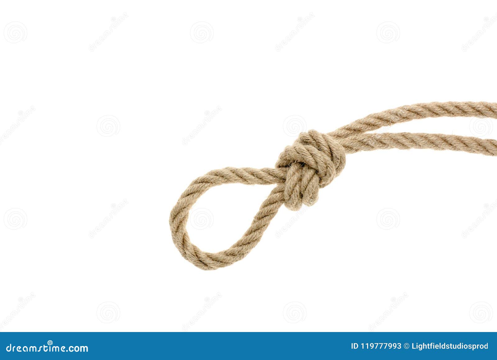 Close-up View of Rough Strong Rope with Knot Stock Image - Image