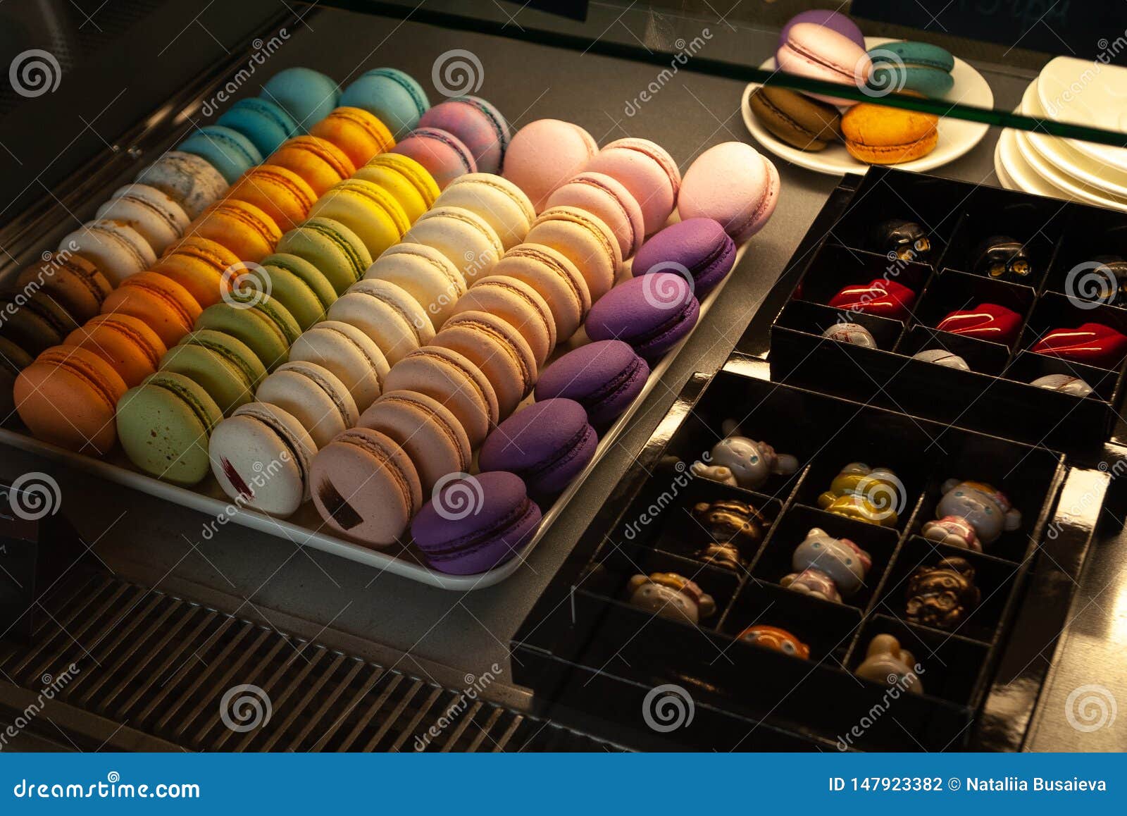 Close Up View Of Showcase Cafe With Sweets And Cake Macarons And Handmade Sweets Stock Photo Image Of Decoration Baked Close Up View Of Showcase Cafe With Sweets And Cake Macarons And Handmade Sweets Stock Photo Image Of Decoration Baked