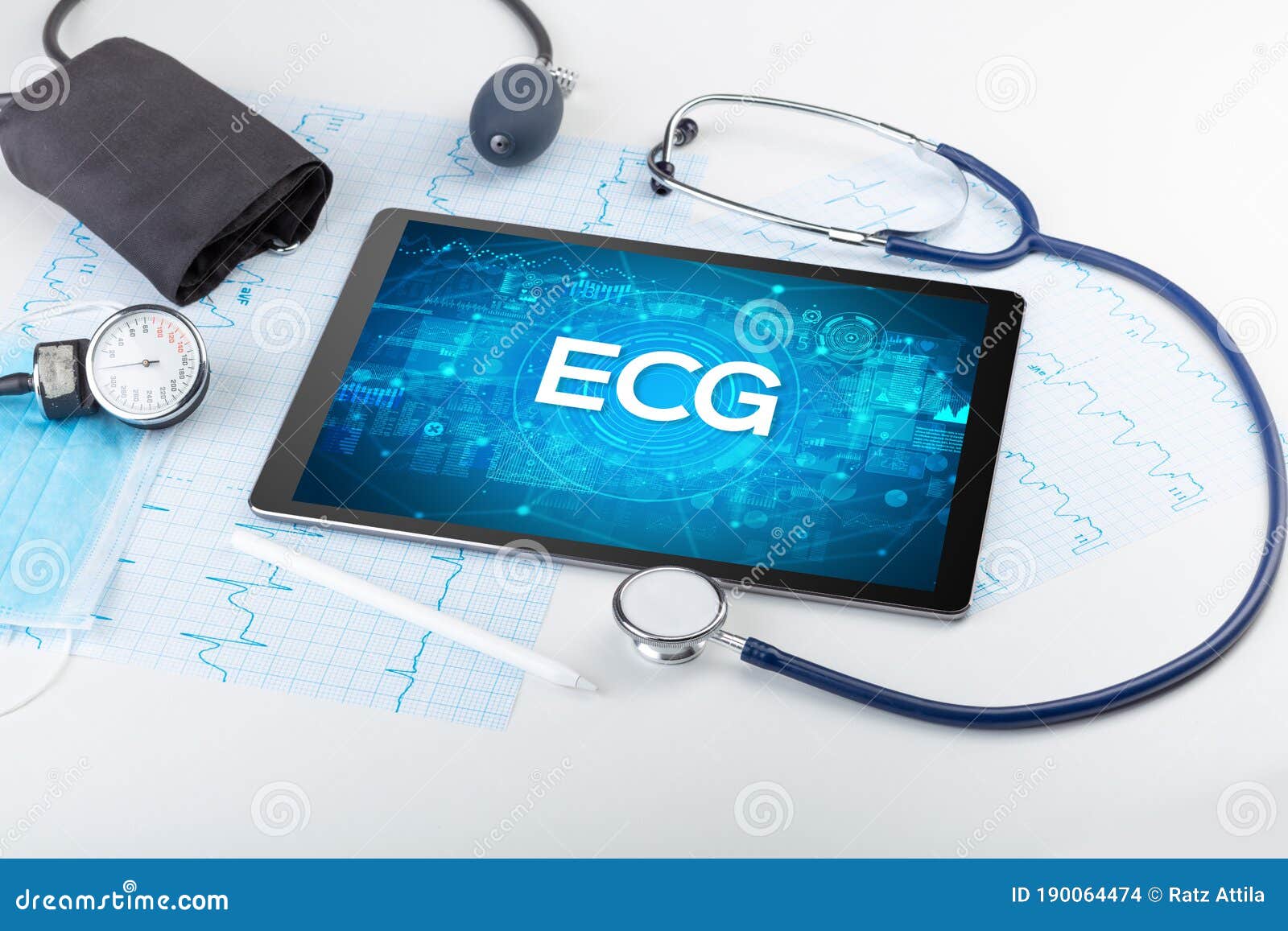 Closeup View of a Tablet Pc with Medical Abbreviation Stock Photo