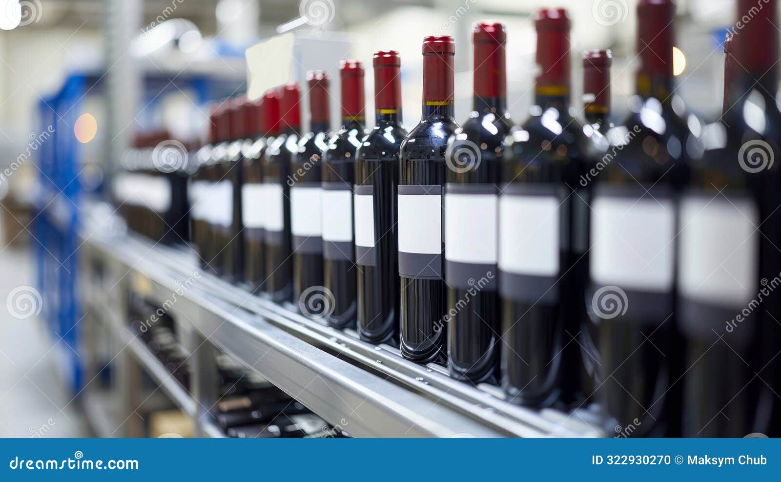 close up view of wine bottles being precisely labeled in a meticulous production process